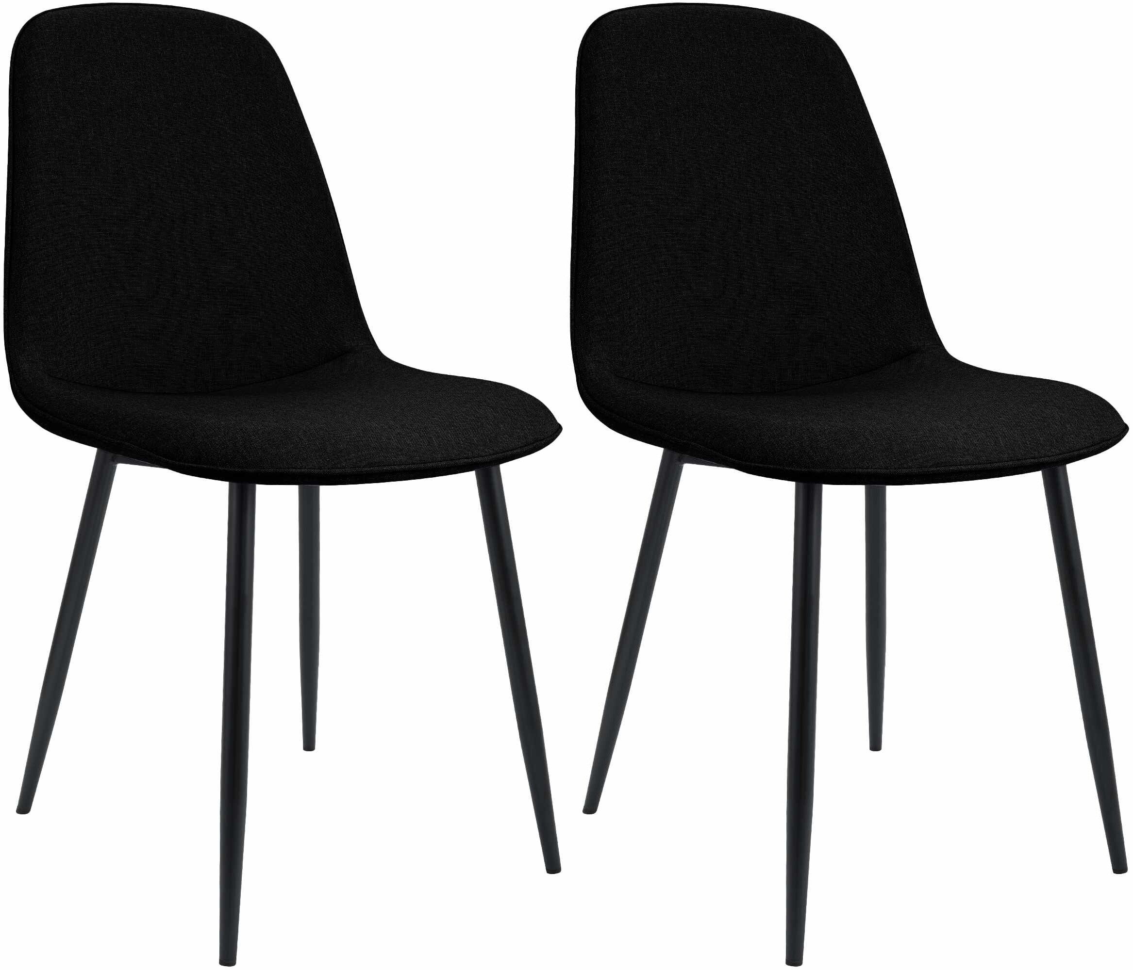 CLP Esszimmerstuhl 2er Set gepolstert Maryam, K&uuml;chenstuhl mit R&uuml;ckenlehne und schwarzem Metallgestell, bis 150 kg belastbar - Bild 1