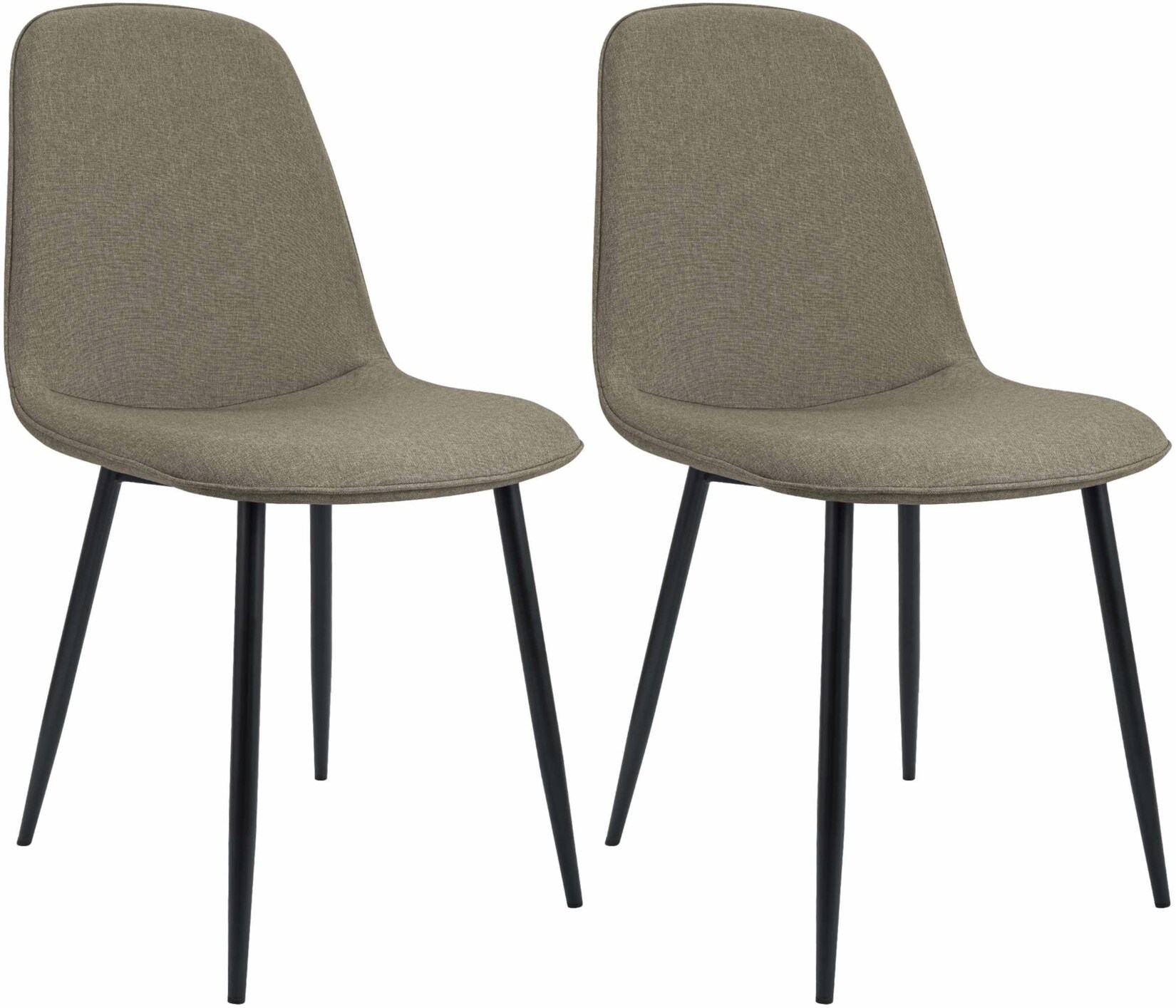 CLP Esszimmerstuhl 2er Set gepolstert Maryam, Küchenstuhl mit Rückenlehne und schwarzem Metallgestell, bis 150 kg belastbar | 04255716372613