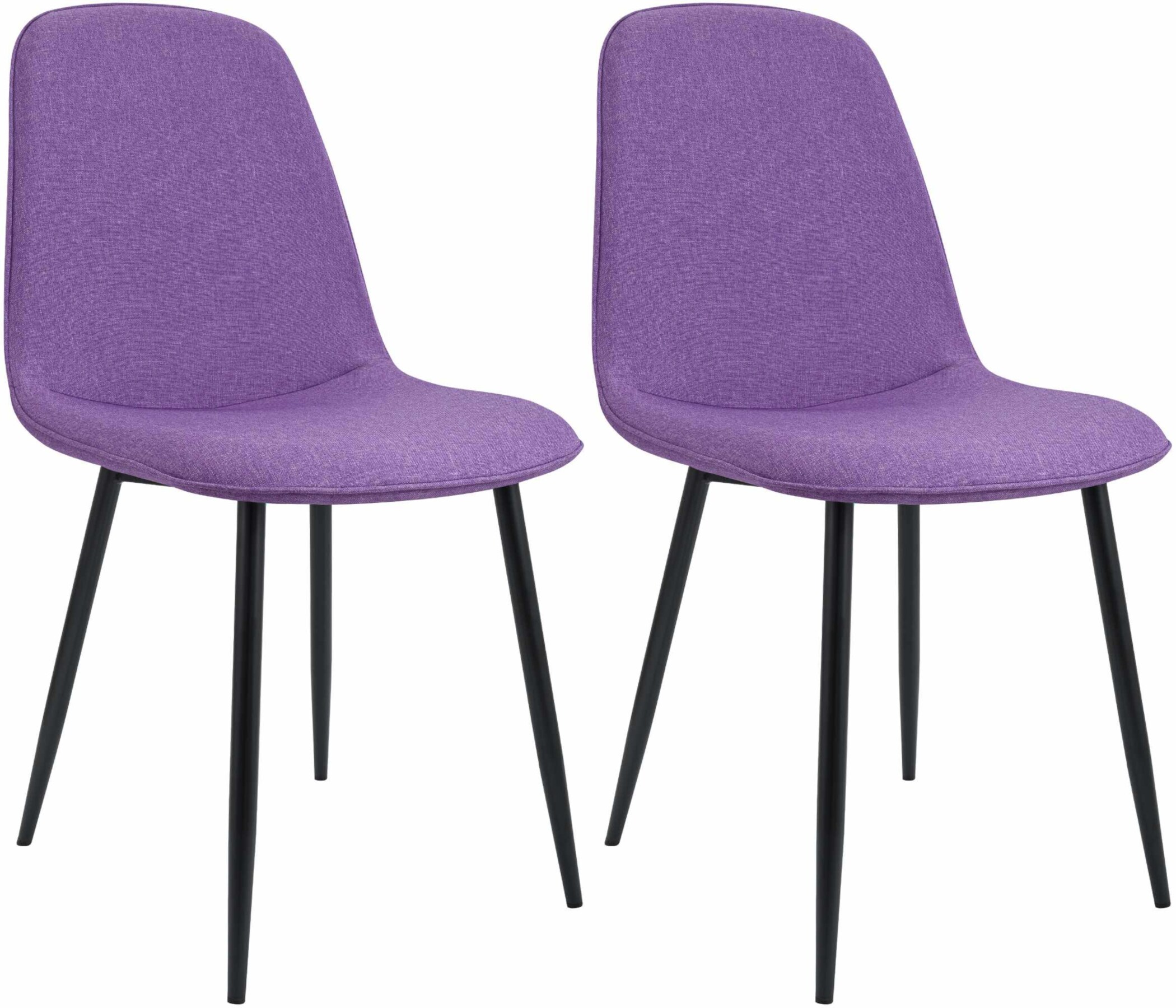 CLP Esszimmerstuhl 2er Set gepolstert Maryam, K&uuml;chenstuhl mit R&uuml;ckenlehne und schwarzem Metallgestell, bis 150 kg belastbar - Bild 1