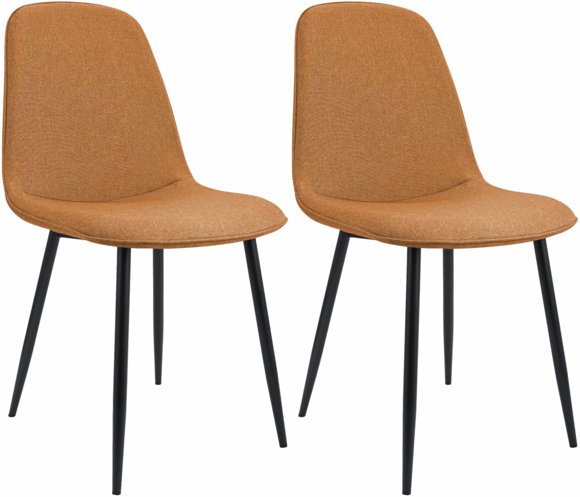 CLP 2er Set Esszimmerstuhl Maryam Stoff Farbe:orange;Material:Stoff - Bild 1