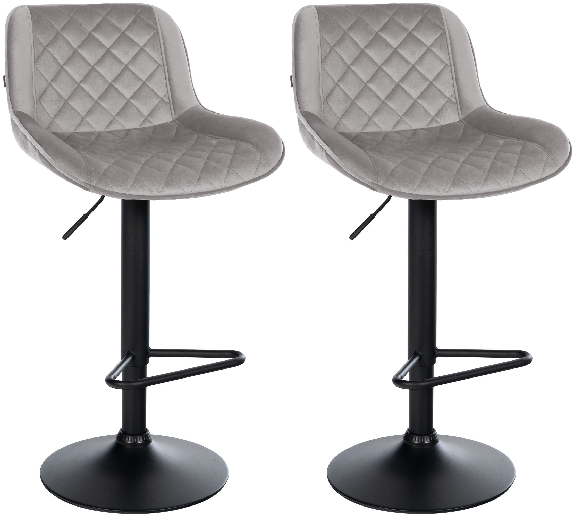 CLP Barhocker 2er Set, Barstuhl Kasson h&ouml;henverstellbar und drehbar mit R&uuml;ckenlehne, modern mit Fu&szlig;ablage und gepolsterter Sitz - Bild 1