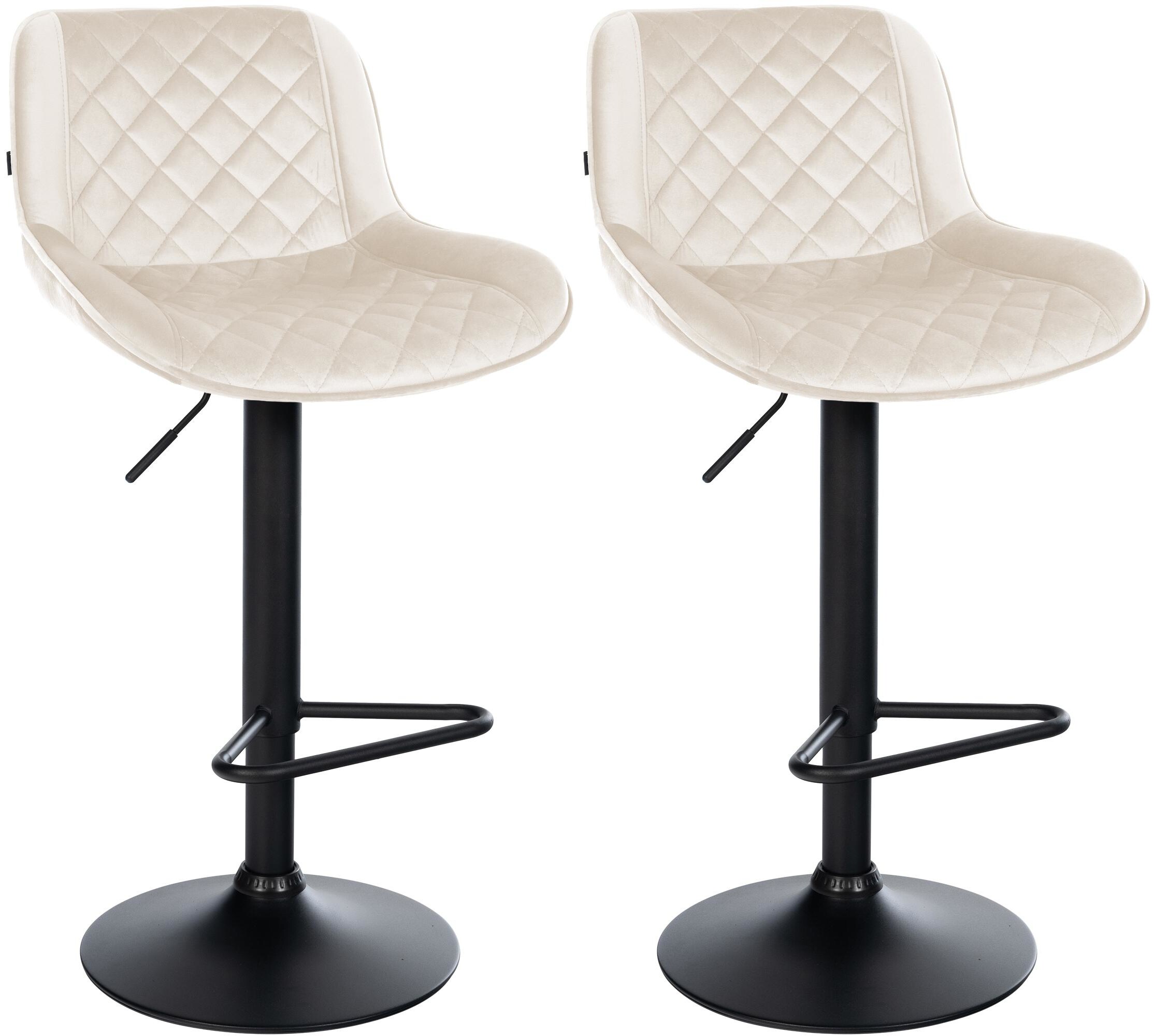 CLP Barhocker 2er Set, Barstuhl Kasson h&ouml;henverstellbar und drehbar mit R&uuml;ckenlehne, modern mit Fu&szlig;ablage und gepolsterter Sitz - Bild 1