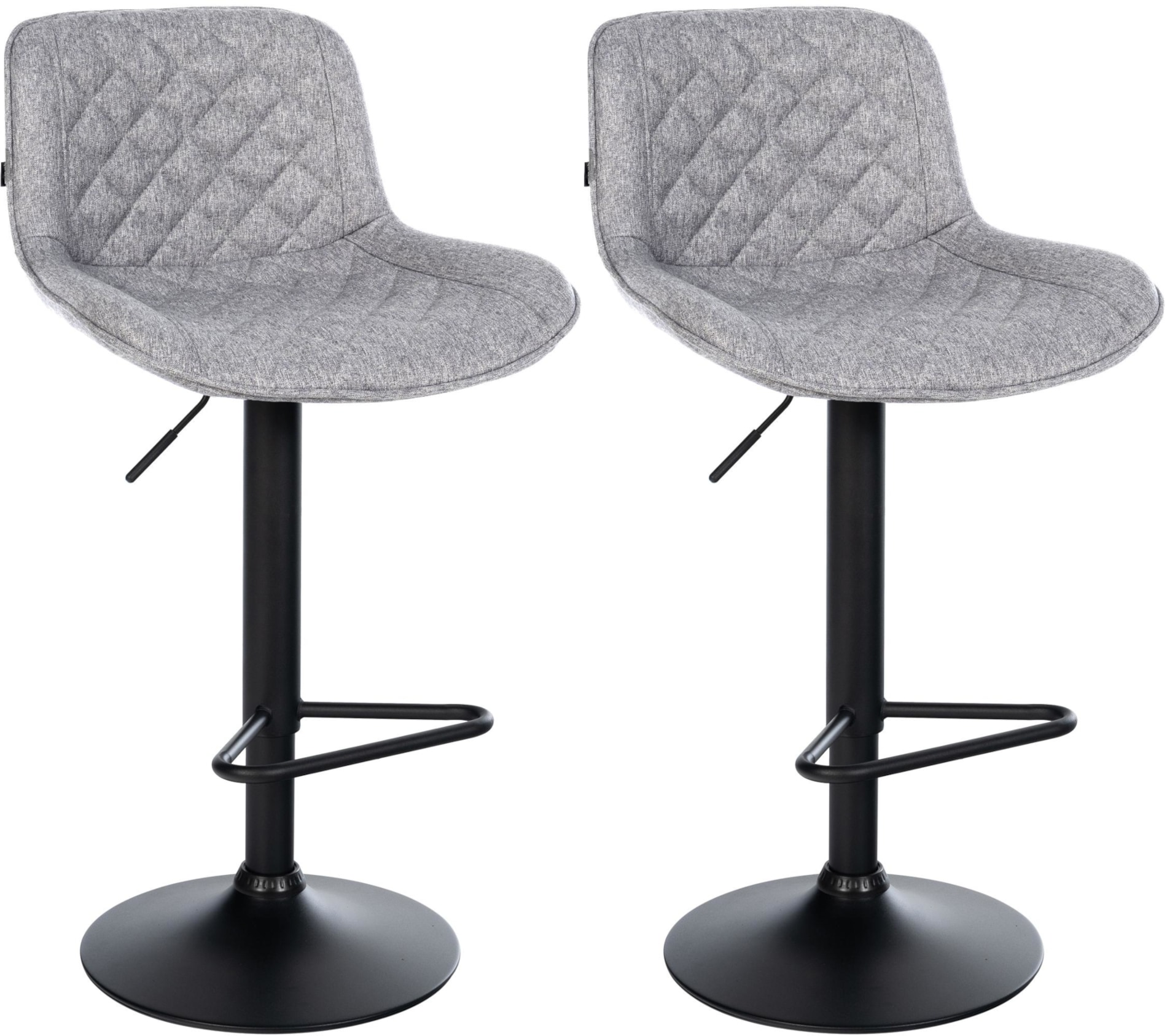 CLP Barhocker 2er Set, Barstuhl Kasson h&ouml;henverstellbar und drehbar mit R&uuml;ckenlehne, modern mit Fu&szlig;ablage und gepolsterter Sitz - Bild 1