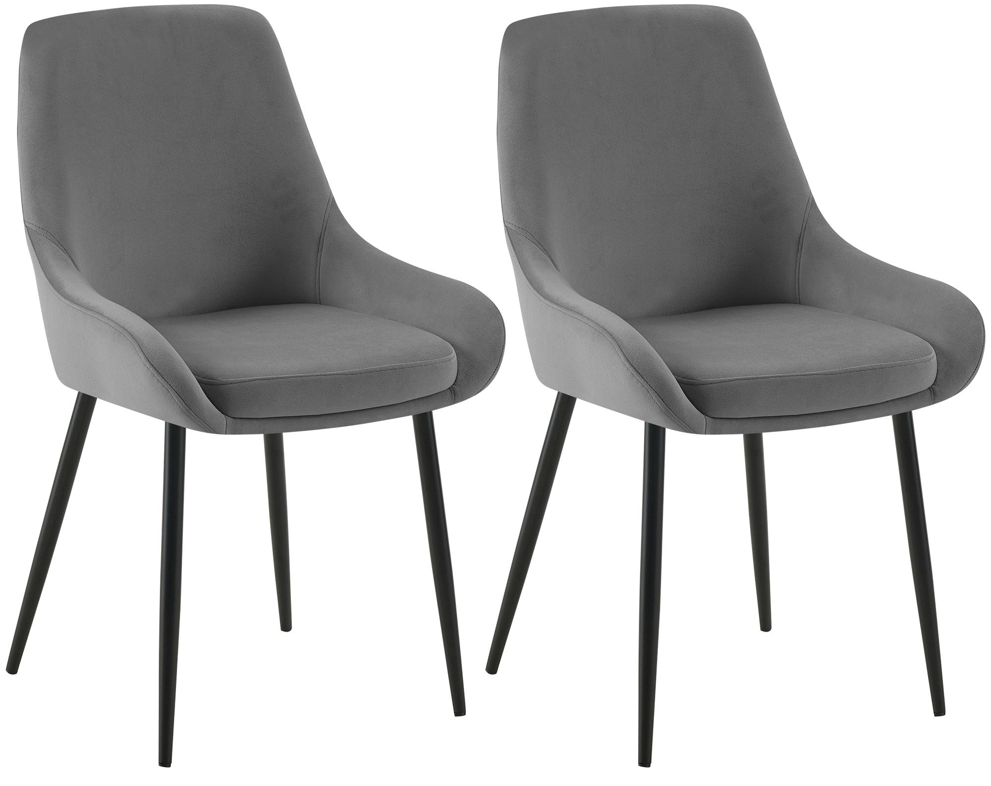 CLP Esszimmerst&uuml;hle 2er Set ergonomisch Elmira, gepolster Sessel mit Armlehne, stabiler Metallrahmen, pflegeleichter Samtbezug, modern - Bild 1