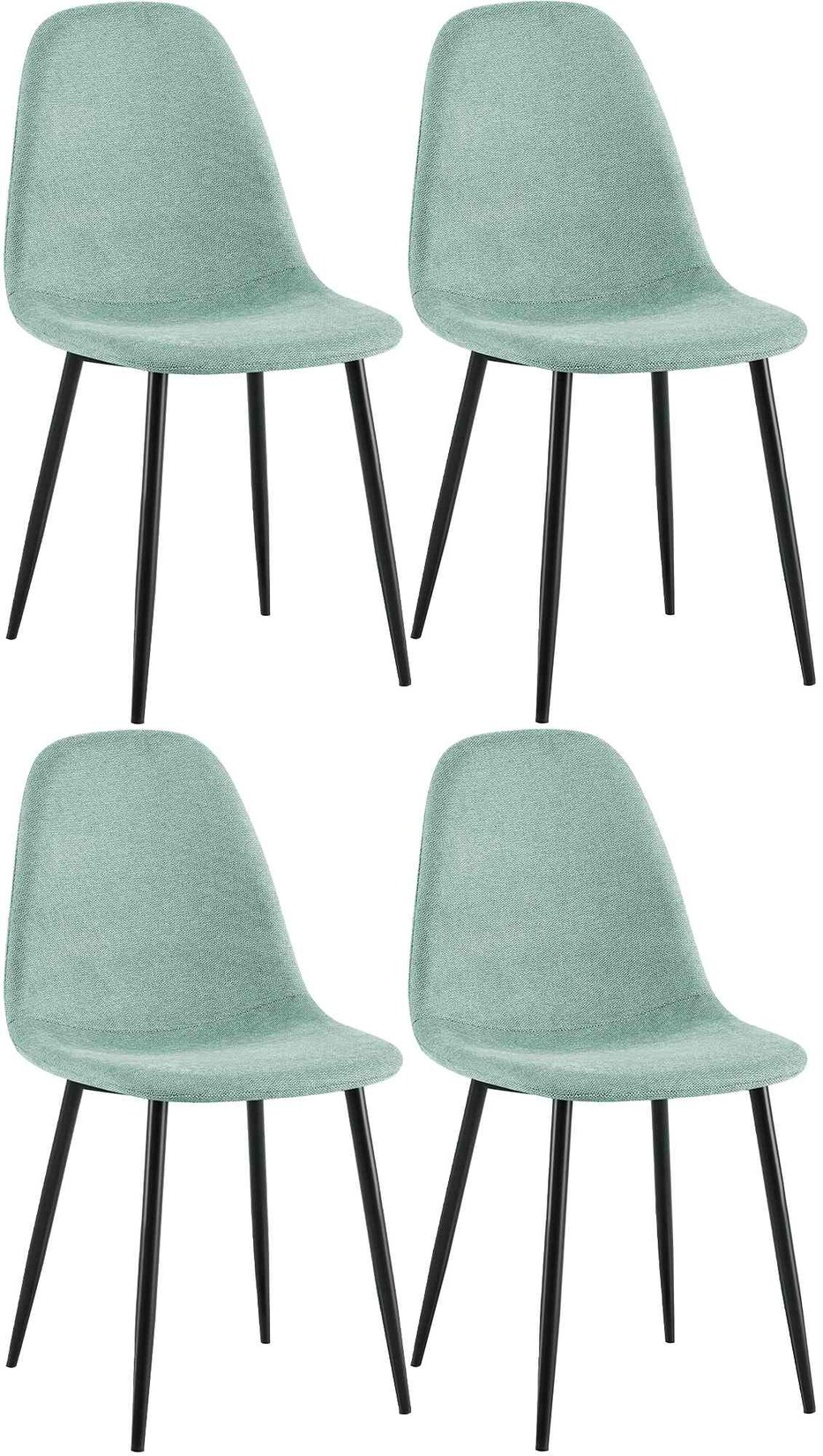 CLP Esszimmerstühle 4er Set Napier, bequeme Küchenstühle gepolstert, Polsterstühle Esszimmer mit Rückenlehne, bis 150 kg belastbar | 04255716374310