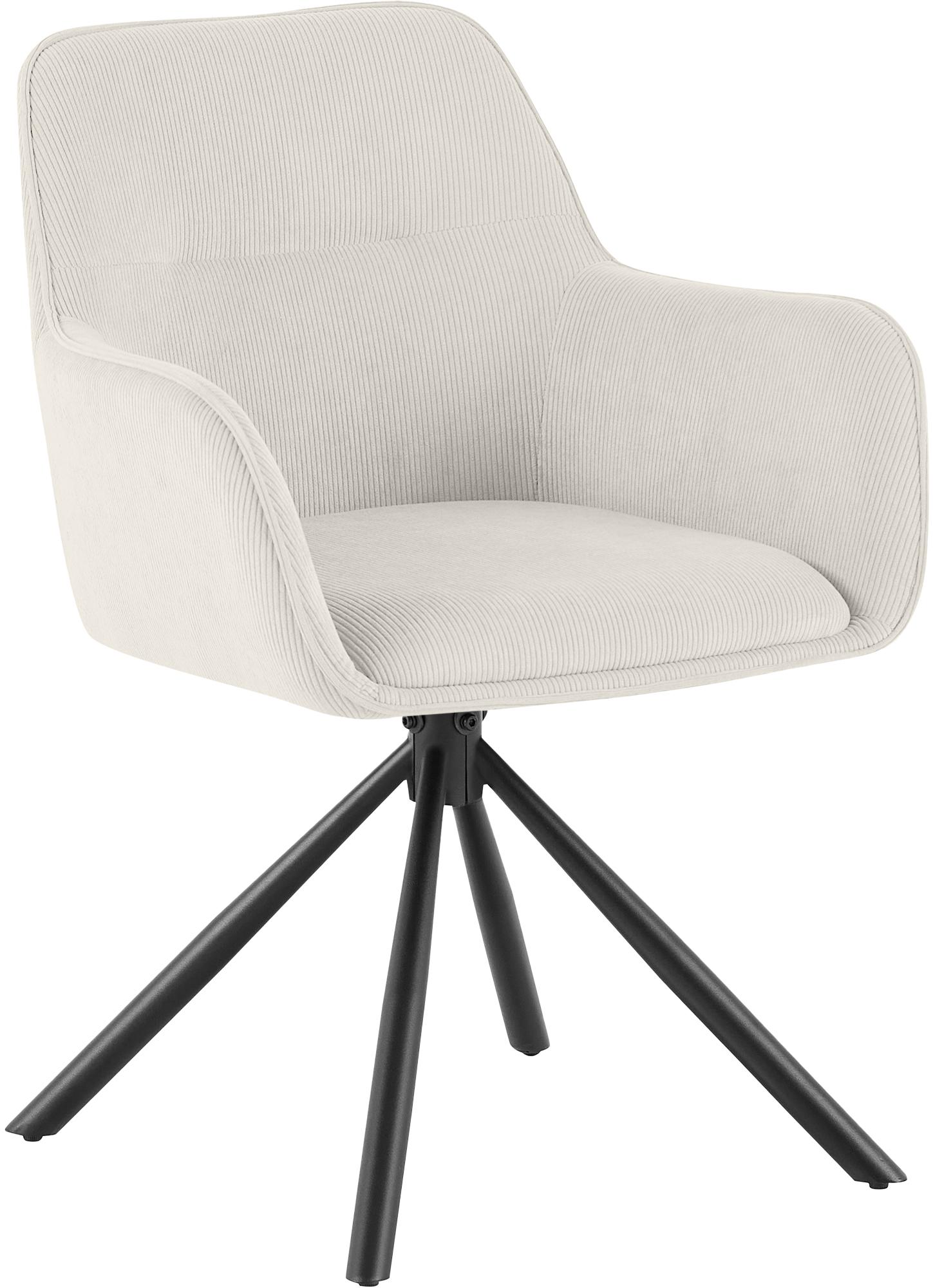 CLP Esszimmerstuhl drehbar Tipton Cord, 180&deg; schwenkbarer Sessel mit Armlehne und R&uuml;ckenlehne, bis 150 kg Belastbarkeit - Bild 1