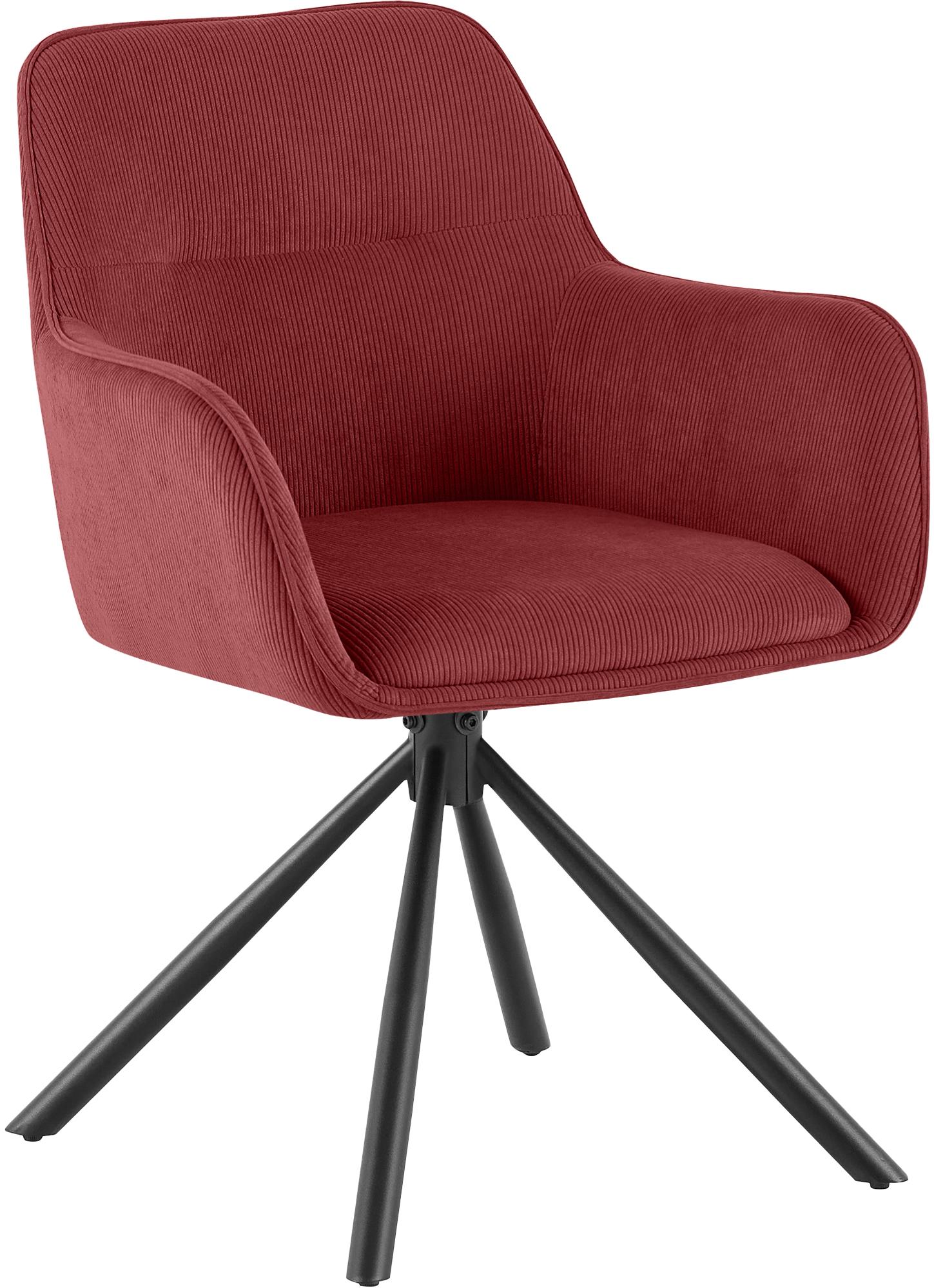 CLP Esszimmerstuhl drehbar Tipton Cord, 180&deg; schwenkbarer Sessel mit Armlehne und R&uuml;ckenlehne, bis 150 kg Belastbarkeit - Bild 1