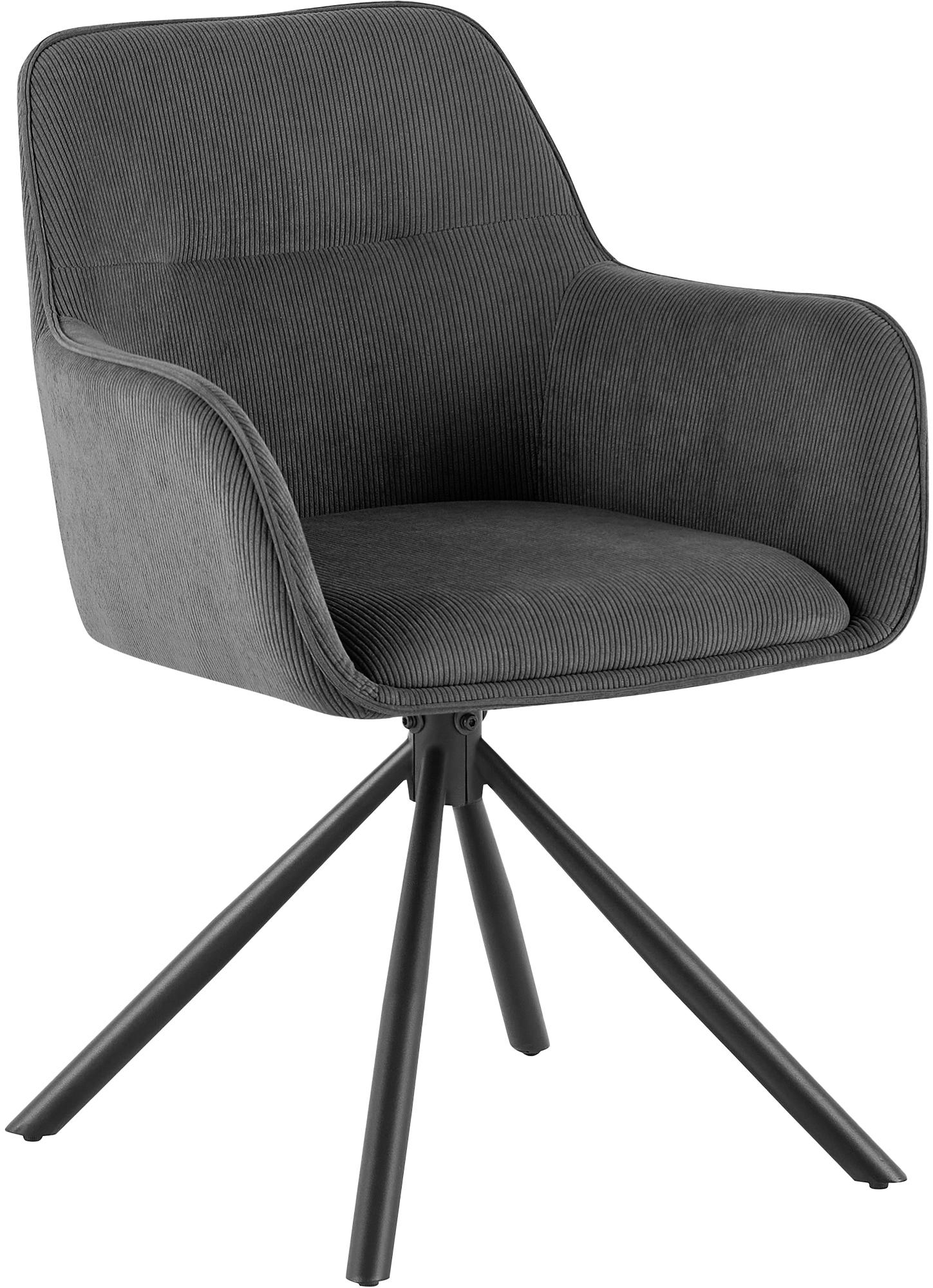 CLP Esszimmerstuhl drehbar Tipton Cord, 180&deg; schwenkbarer Sessel mit Armlehne und R&uuml;ckenlehne, bis 150 kg Belastbarkeit - Bild 1