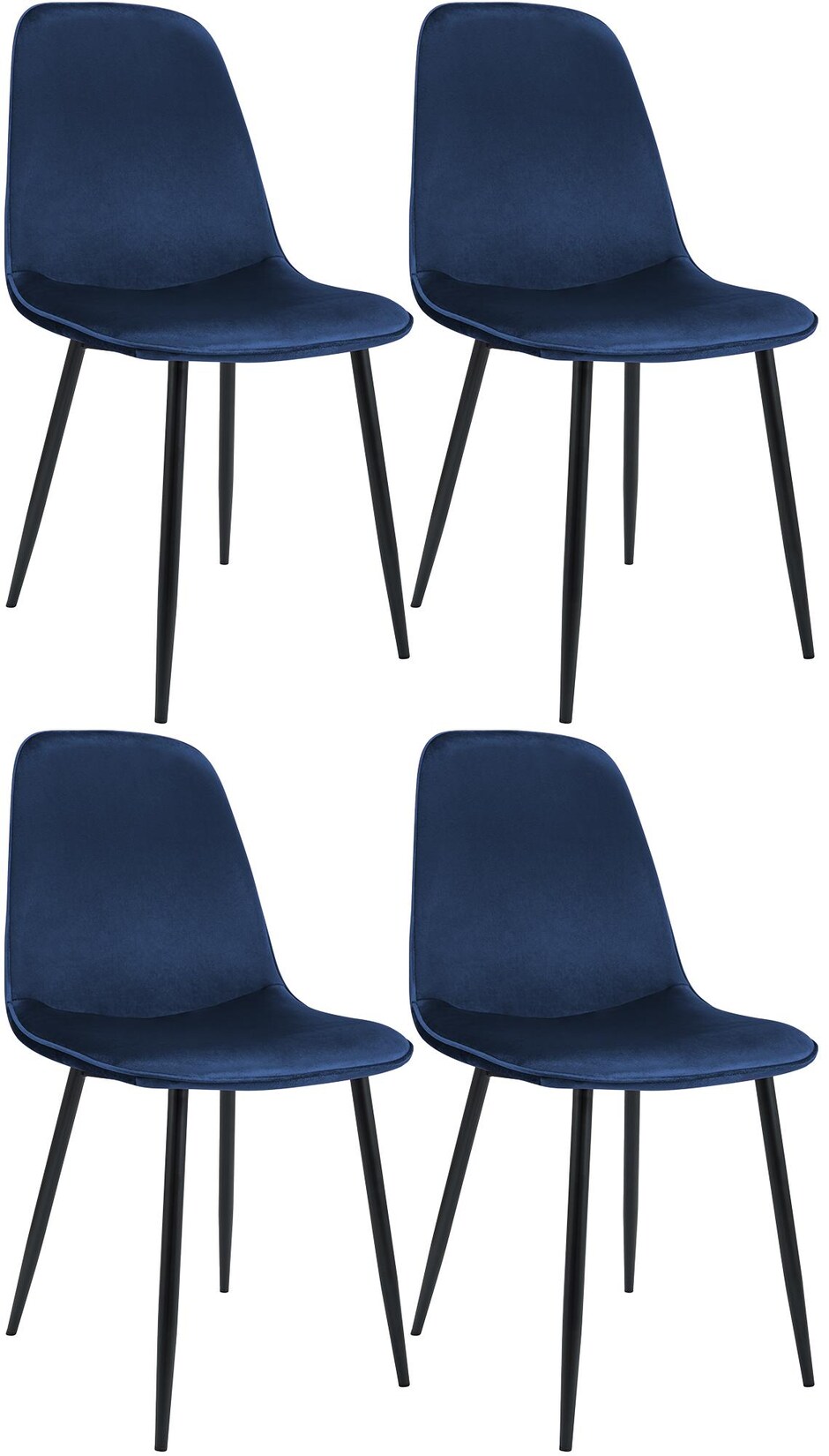 CLP Esszimmerstuhl 4er Set gepolstert Maryam, Küchenstuhl mit Rückenlehne, 150 kg belastbar für Küche, Wohnzimmer und Schlafzimmer
