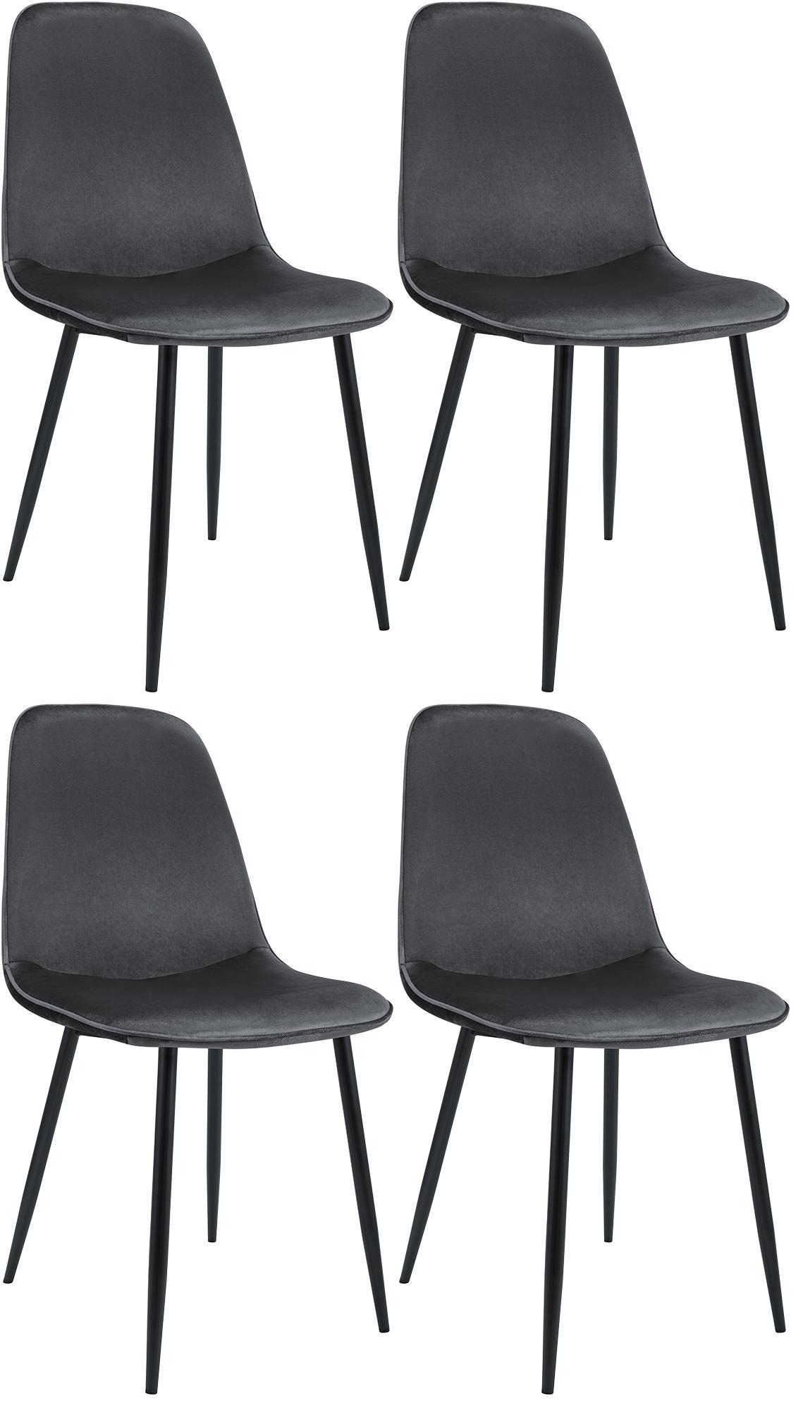 CLP Esszimmerstuhl 4er Set gepolstert Maryam, K&uuml;chenstuhl mit R&uuml;ckenlehne, 150 kg belastbar f&uuml;r K&uuml;che, Wohnzimmer und Schlafzimmer - Bild 1