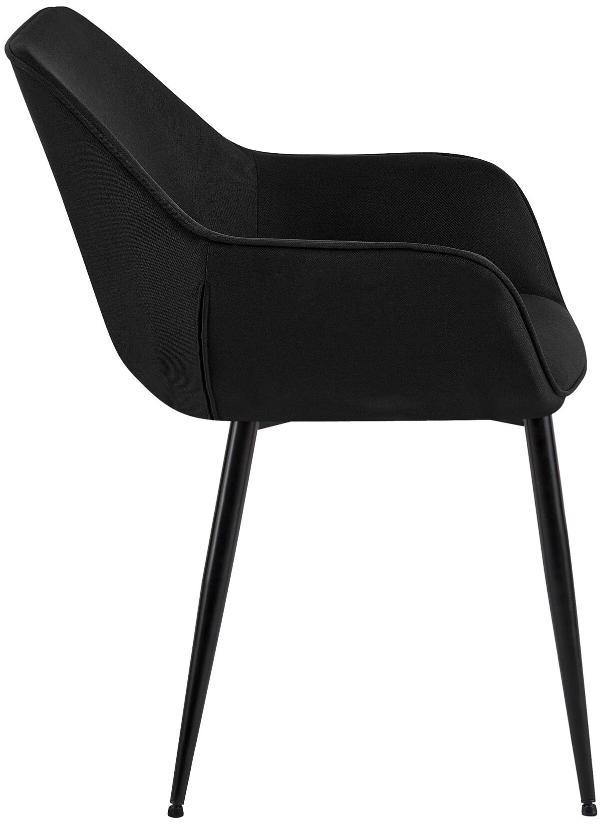 CLP Esszimmerstühle 2er Set gepolstert mit Lehne Luena, Küchenstuhl mit Samt oder Stoff, Sessel Metallgestell schwarz bis 150 kg belastbar | 04255716377939