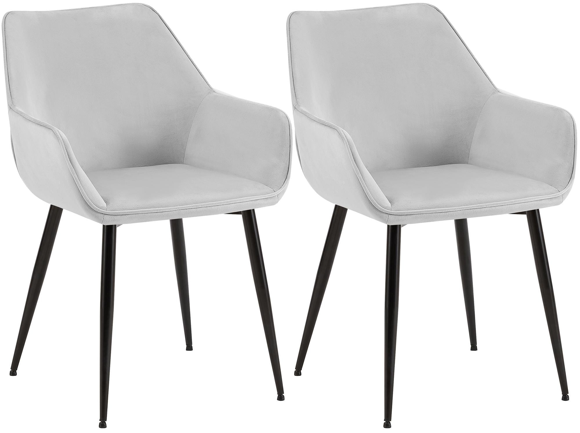 CLP Esszimmerst&uuml;hle 2er Set gepolstert mit Lehne Luena, K&uuml;chenstuhl mit Samt oder Stoff, Sessel Metallgestell schwarz bis 150 kg belastbar - Bild 1