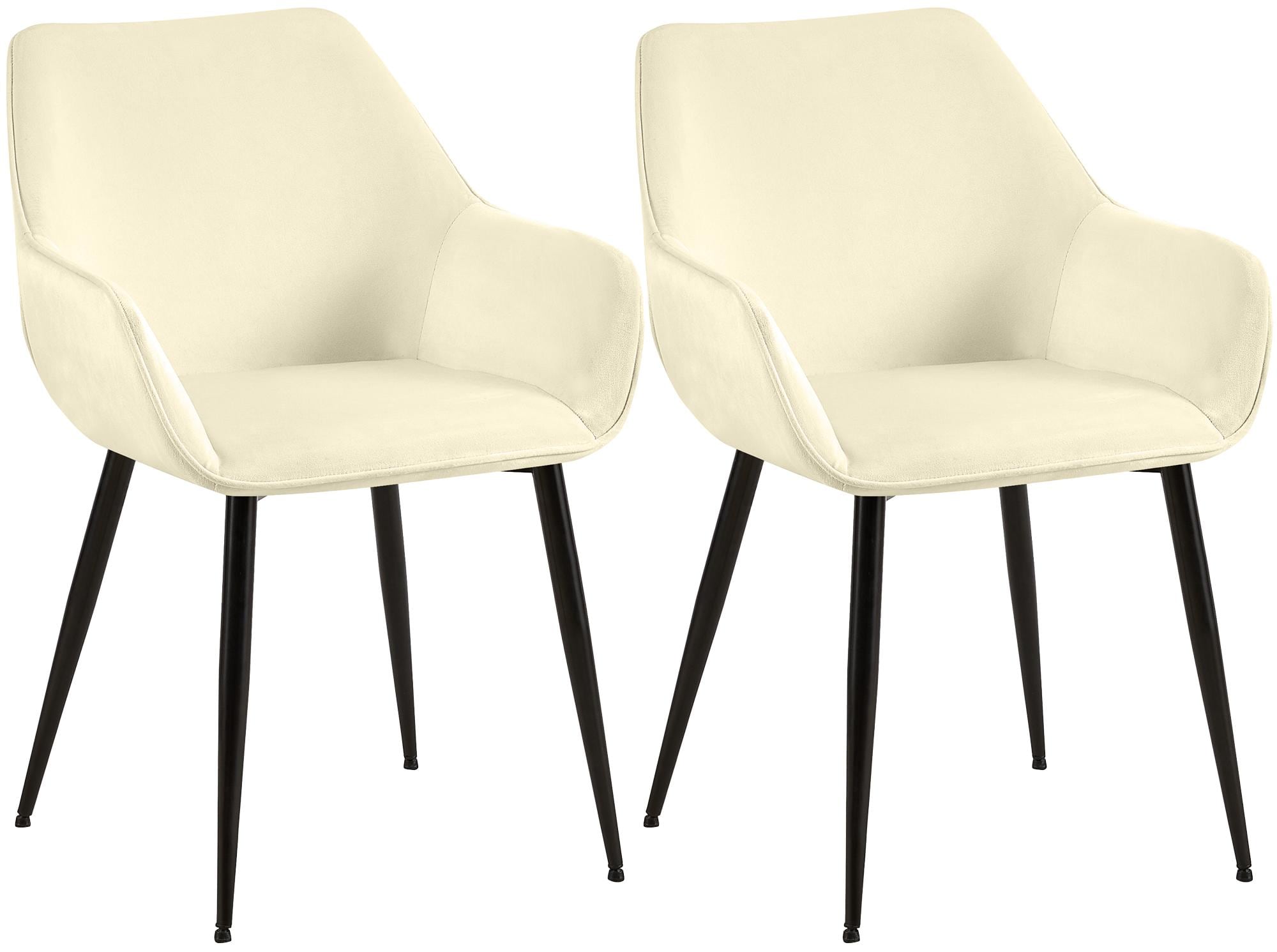 CLP Esszimmerst&uuml;hle 2er Set gepolstert mit Lehne Luena, K&uuml;chenstuhl mit Samt oder Stoff, Sessel Metallgestell schwarz bis 150 kg belastbar - Bild 1