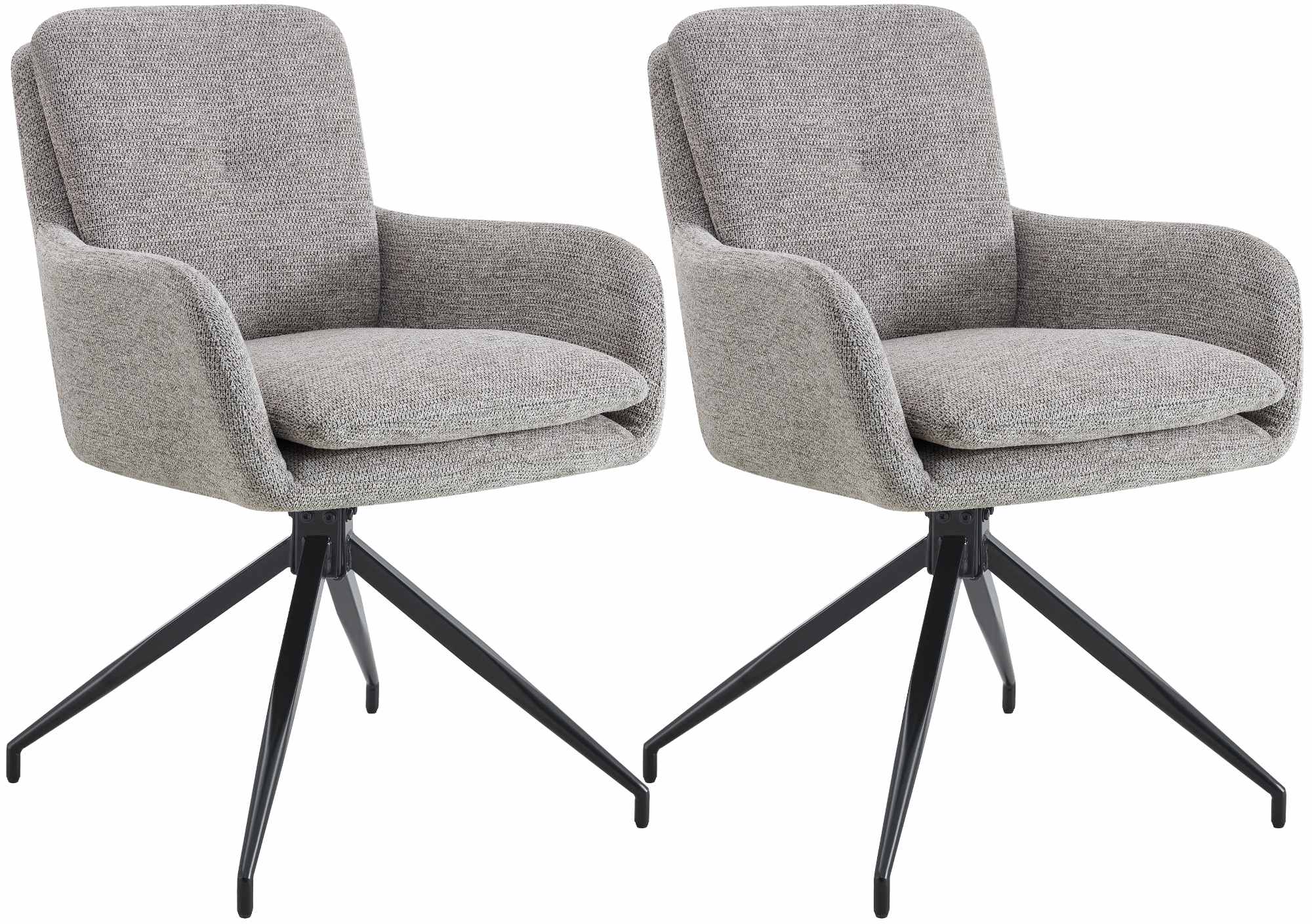 CLP Esszimmerst&uuml;hle 2er Set drehbar Pickett Stoff, 180&deg; schwenkbare Sessel mit Armlehnen und R&uuml;ckenlehnen, belastbar bis 150 kg - Bild 1