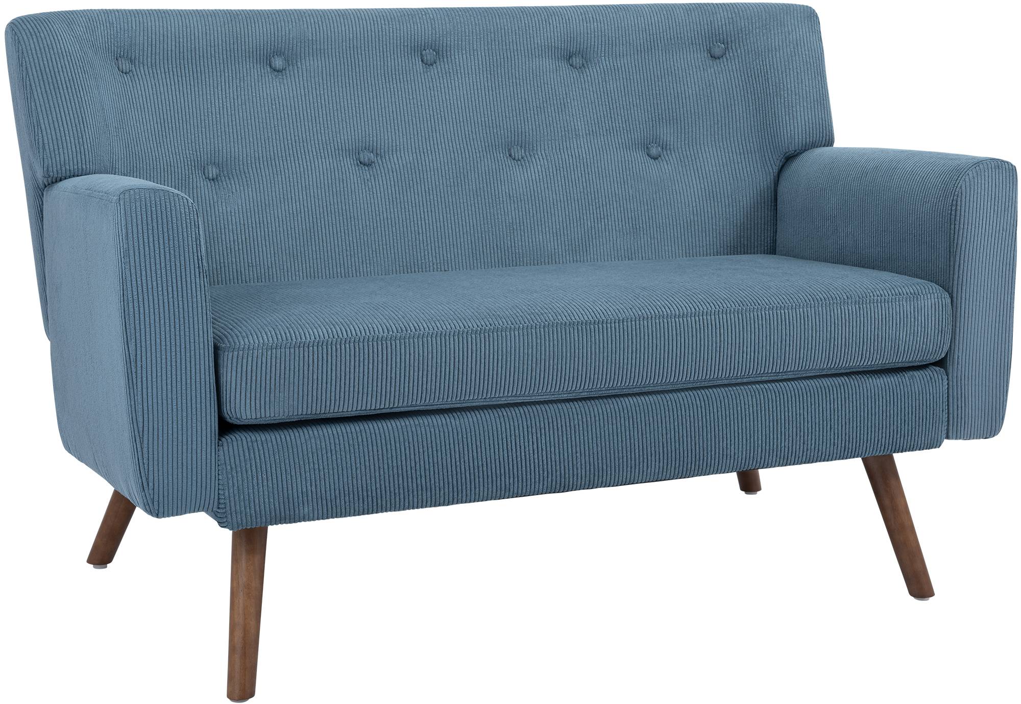 CLP Sofa 2-Sitzer mit Cordbezug Kioni, Couch bequem f&uuml;r Wohnzimmer, komfortabel gepolstert, bis 240 kg belastbar, Beine aus Kautschukholz - Bild 1