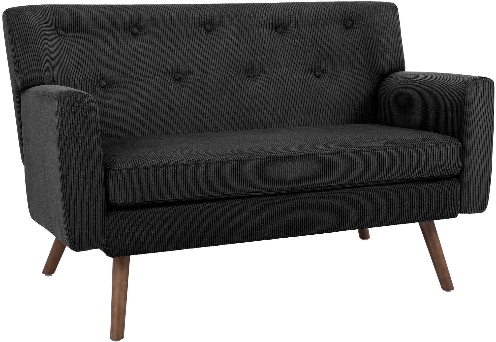 CLP Sofa 2-Sitzer mit Cordbezug Kioni, Couch bequem f&uuml;r Wohnzimmer, komfortabel gepolstert, bis 240 kg belastbar, Beine aus Kautschukholz - Bild 1