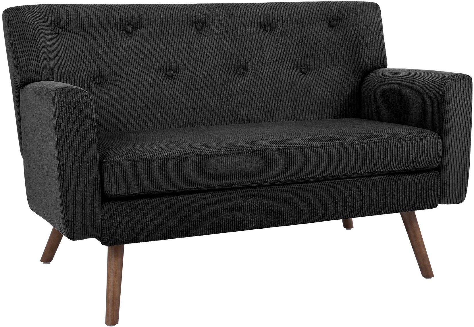 CLP Sofa 2-Sitzer mit Cordbezug Kioni, Couch bequem für Wohnzimmer, komfortabel gepolstert, bis 240 kg belastbar, Beine aus Kautschukholz