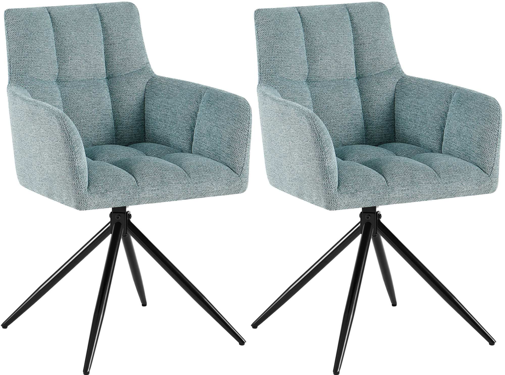 CLP Esszimmerst&uuml;hle 2er Set, Sessel Jonah drehbar mit Armlehnen, moderne Drehst&uuml;hle mit Stoff f&uuml;r Wohnzimmer, bis 150 kg belastbar - Bild 1