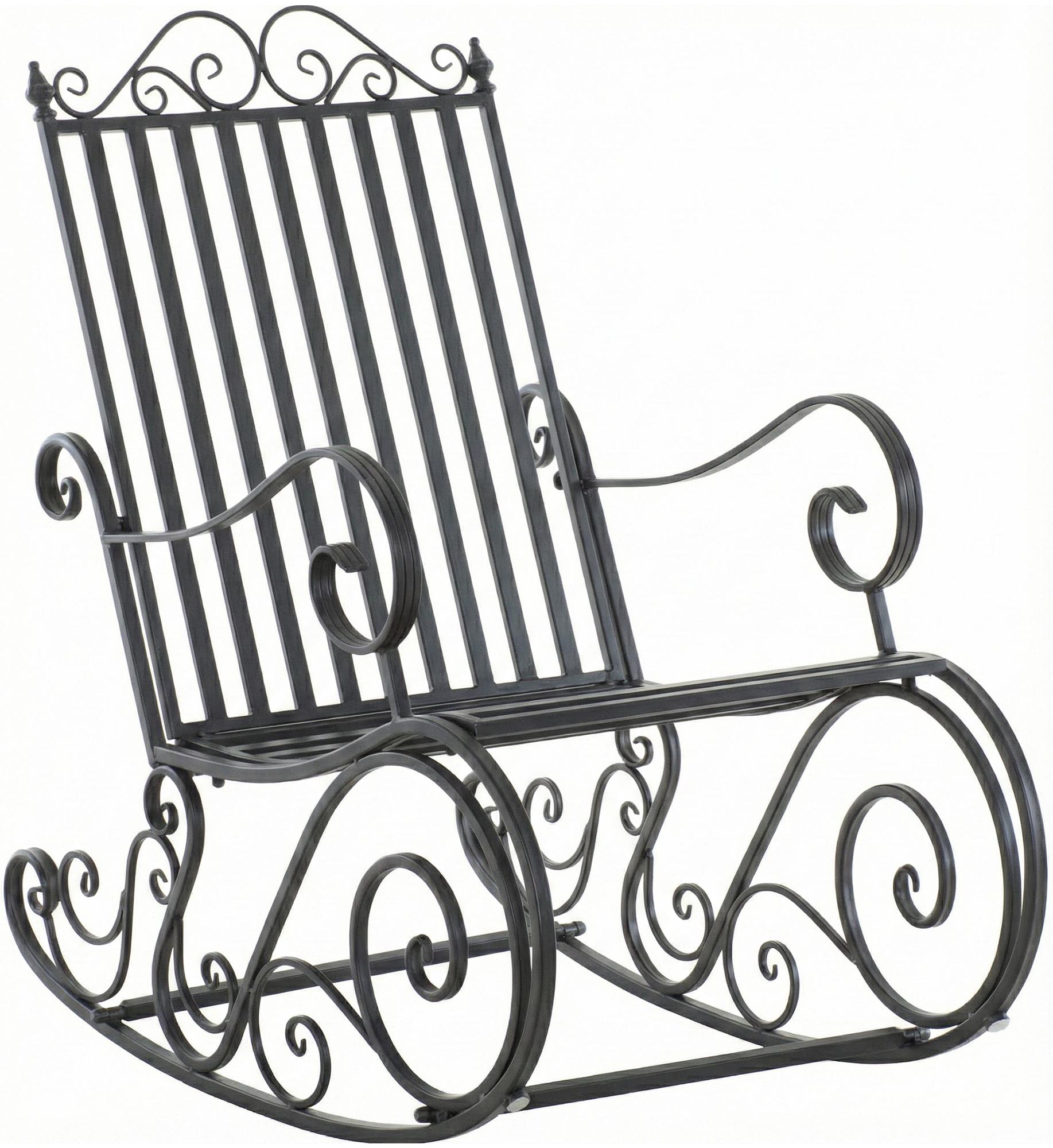 CLP Schaukelstuhl Relaxstuhl Smilla, wetterfest f&uuml;r Garten, Metallgestell in verschiedenen Farben, ergonomisch, Landhausstil, Outdoor Sessel - Bild 1