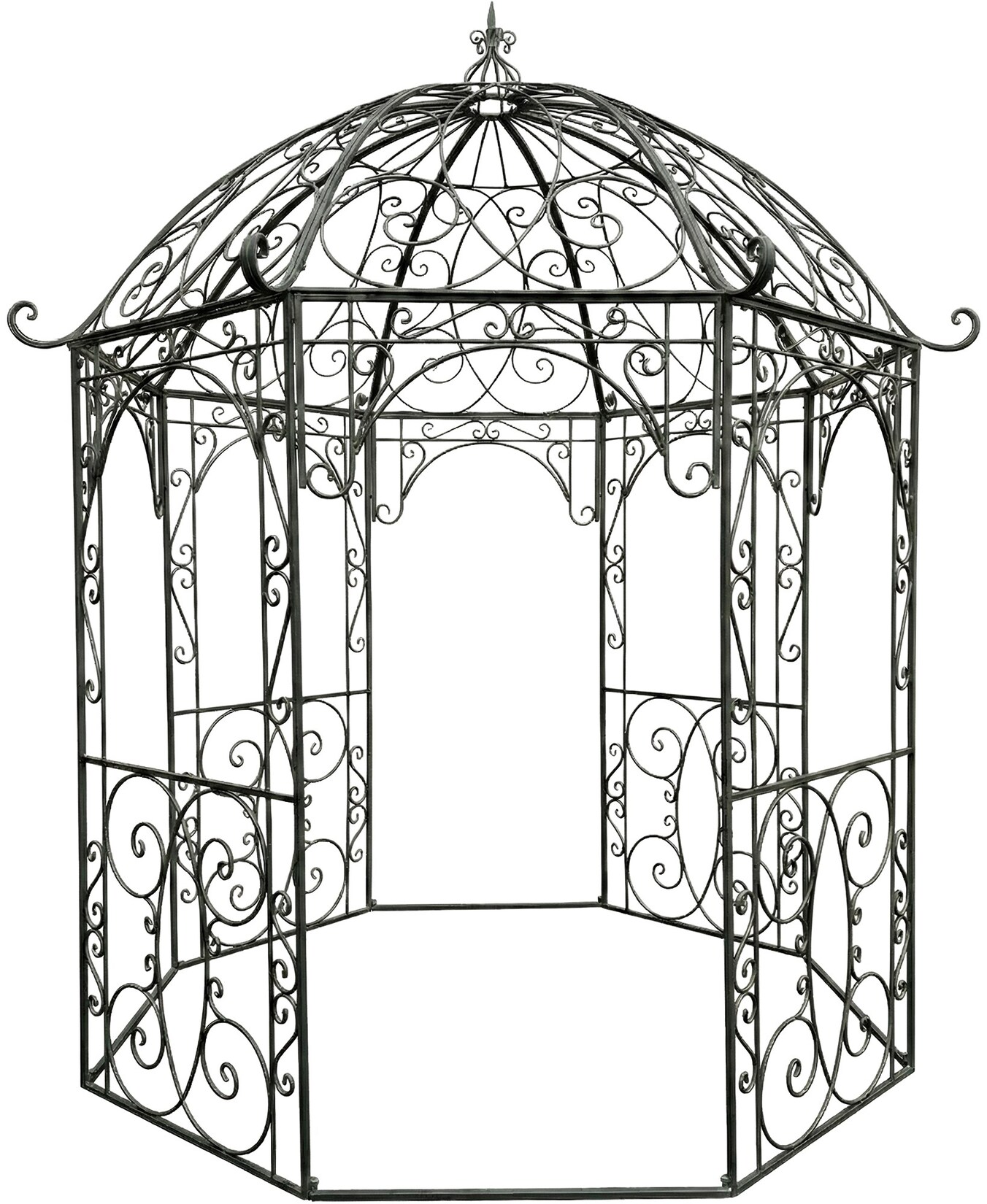 CLP Rosenpavillon aus Eisen Leila, Gartenpavillon im Jugendstil nostalgisch, Rankhilfe pulverbeschichtet für Kletterpflanzen und Rosen