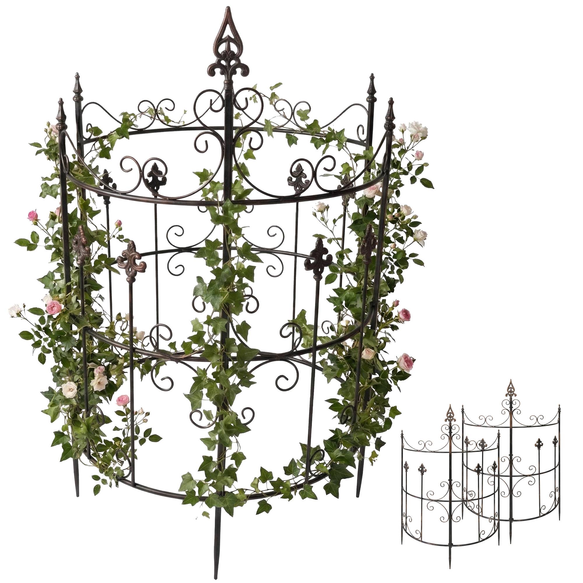 CLP Rankgitter Metall 2er Set Klivia, dekorative Rankhilfe mit Zierspitzen, leicht montierbar, ideal f&uuml;r Rosen und Clematis im Garten - Bild 1