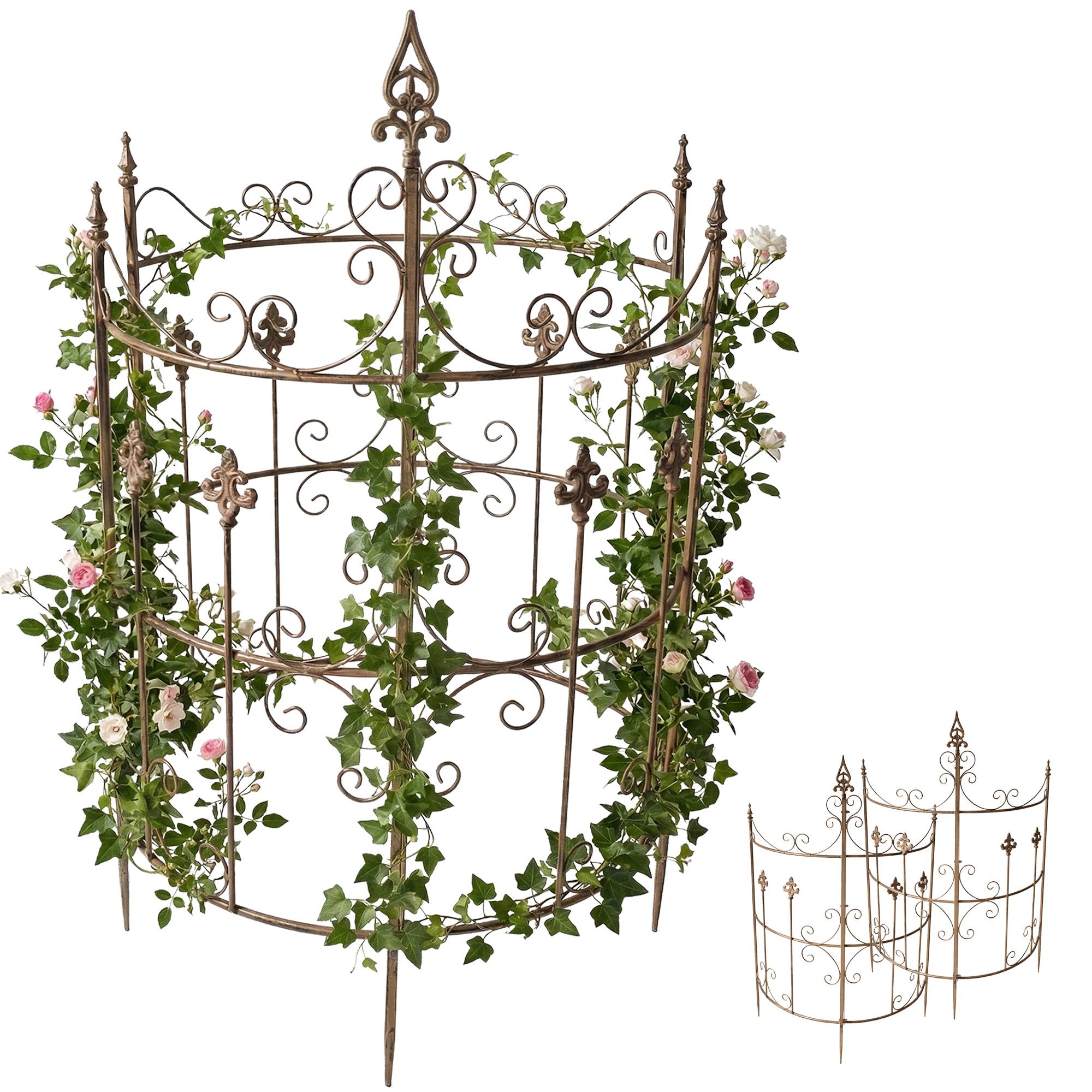 CLP Rankgitter Metall 2er Set Klivia, dekorative Rankhilfe mit Zierspitzen, leicht montierbar, ideal f&uuml;r Rosen und Clematis im Garten - Bild 1