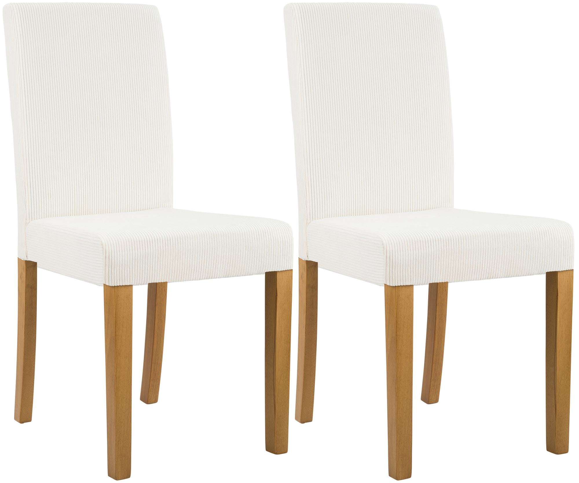 CLP Esszimmerstuhl 2er Set gepolstert mit Lehne Ina, K&uuml;chenstuhl mit Bezug aus Cord, stabiles Gestell aus Holz - Bild 1