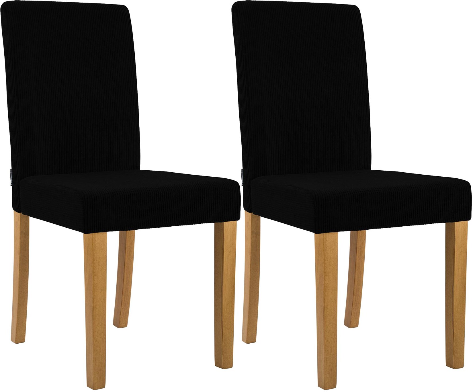 CLP Esszimmerstuhl 2er Set gepolstert mit Lehne Ina, Küchenstuhl mit Bezug aus Cord, stabiles Gestell aus Holz | 04255716379193