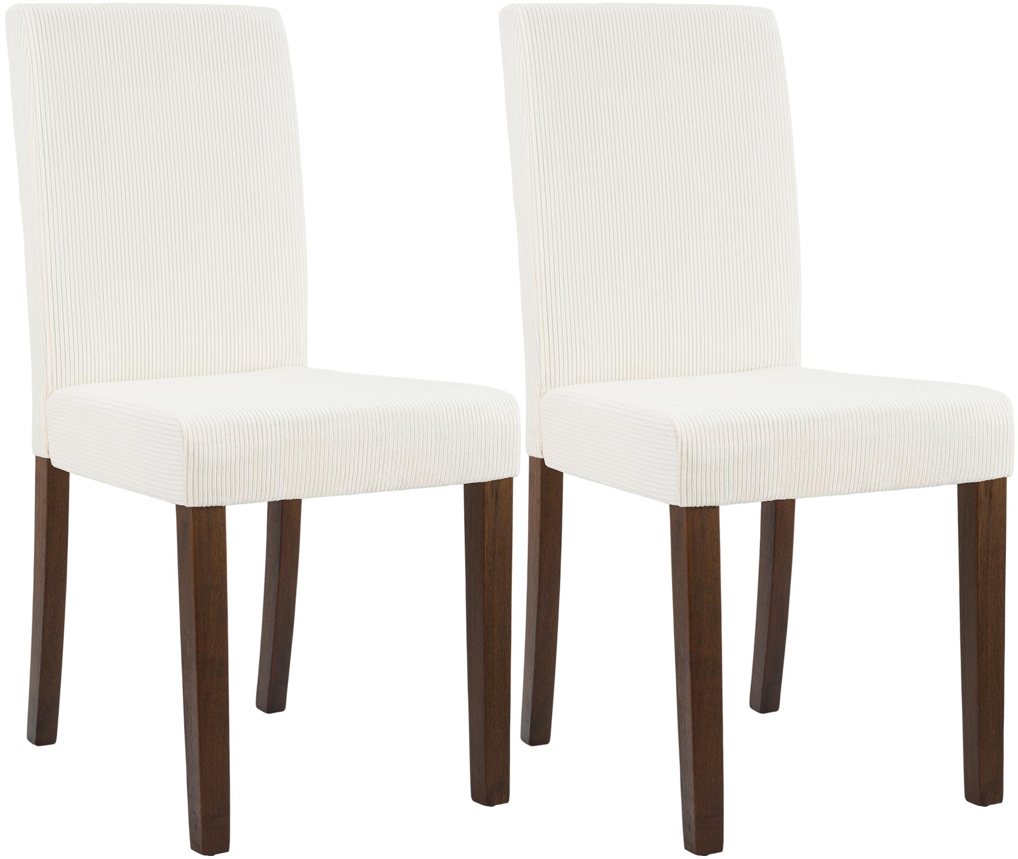 CLP Esszimmerstuhl 2er Set gepolstert mit Lehne Ina, K&uuml;chenstuhl mit Bezug aus Cord, stabiles Gestell aus Holz - Bild 1