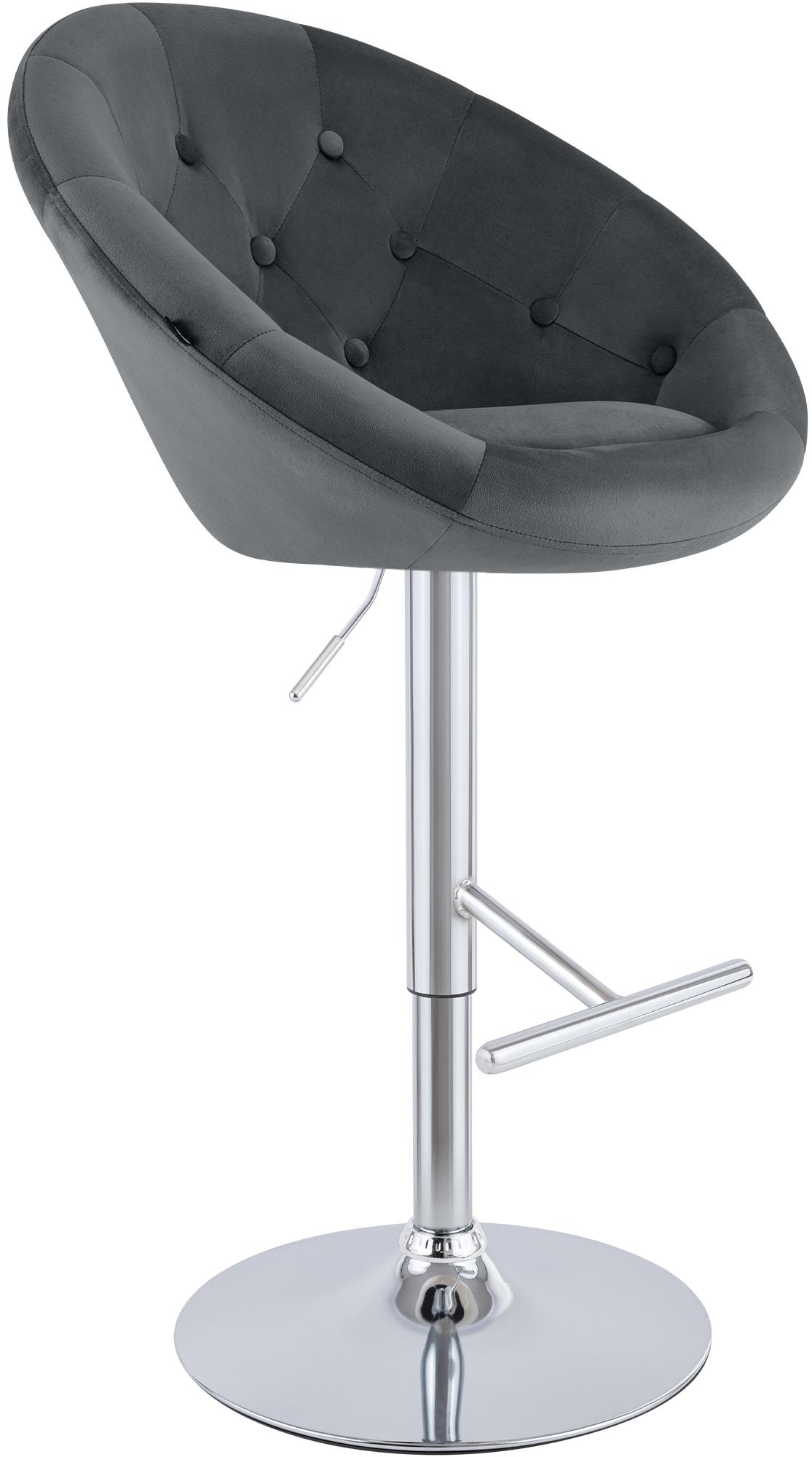CLP Barhocker h&ouml;henverstellbar mit Lehne London, Barstuhl gepolstert Samtbezug, Tresenstuhl mit Metallgestell 360&deg; drehbar - Bild 1