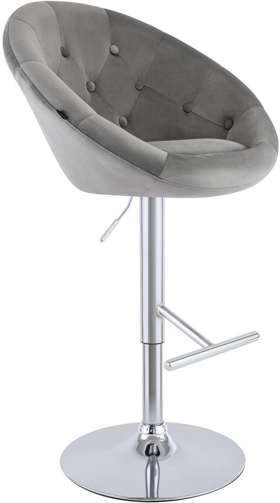CLP Barhocker höhenverstellbar mit Lehne London, Barstuhl gepolstert Samtbezug, Tresenstuhl mit Metallgestell 360° drehbar