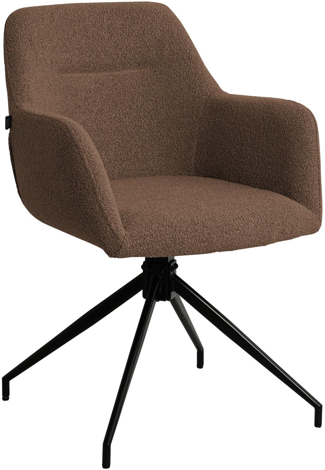 CLP Esszimmerstuhl drehbar Merlinda mit Teddystoff, 360° schwenkbarer Sessel mit Armlehnen und Rückenlehne, Polsterstuhl mit Metallgestell | 04255716379858