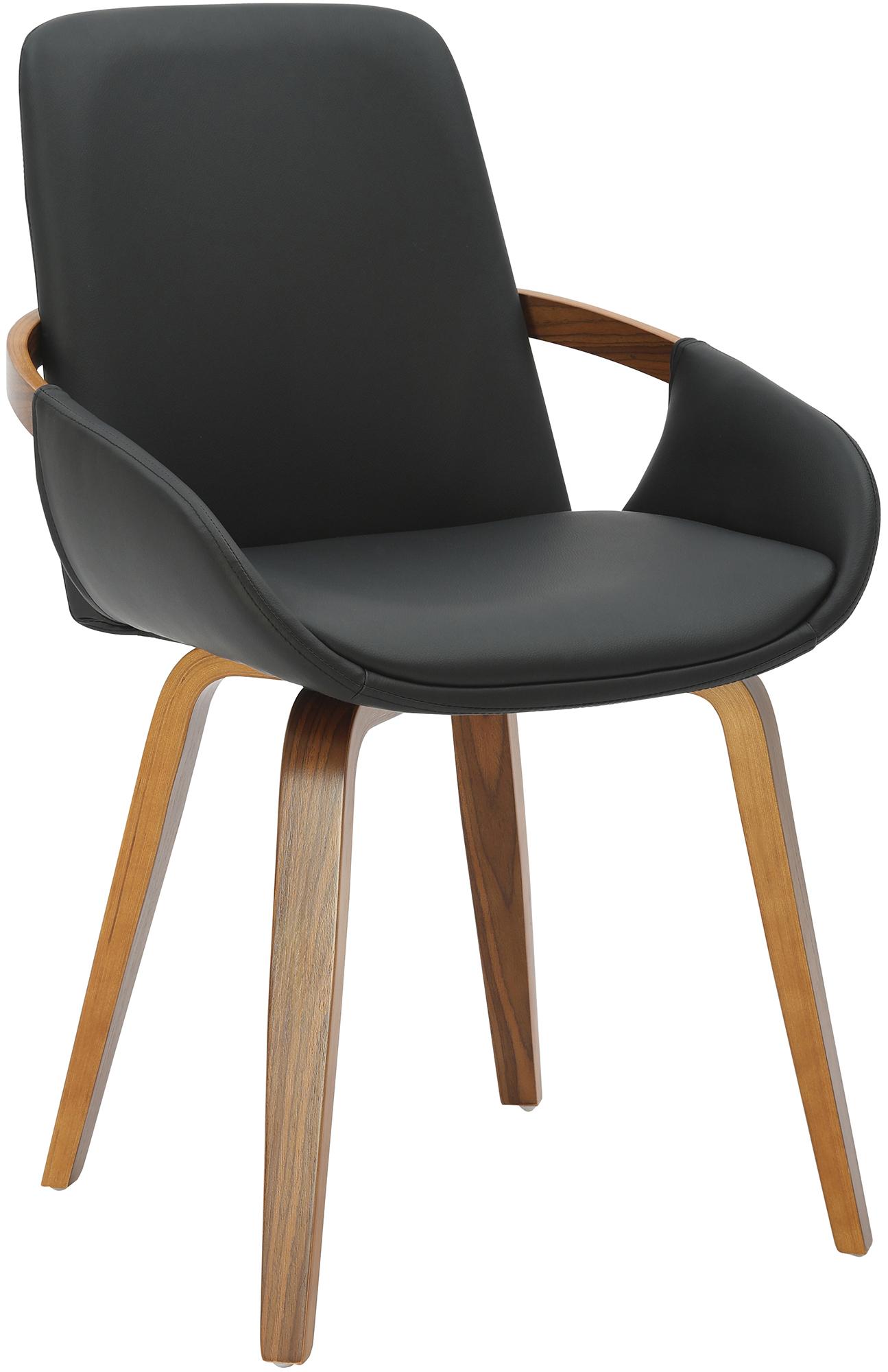 CLP Esszimmerstuhl gepolstert mit Armlehnen Bertol, K&uuml;chenstuhl mit Kunstlederbezug, Gestell aus Bugholz in Walnussoptik - Bild 1