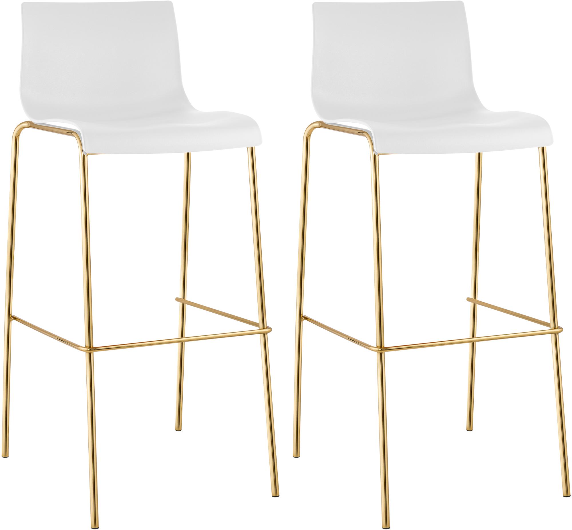 CLP Barhocker 2er Set stapelbar mit Fu&szlig;ablage Hover, Barstuhl mit Sitz aus Kunststoff, mit Metallgestell in Goldoptik, Tresenhocker bis 150 kg - Bild 1