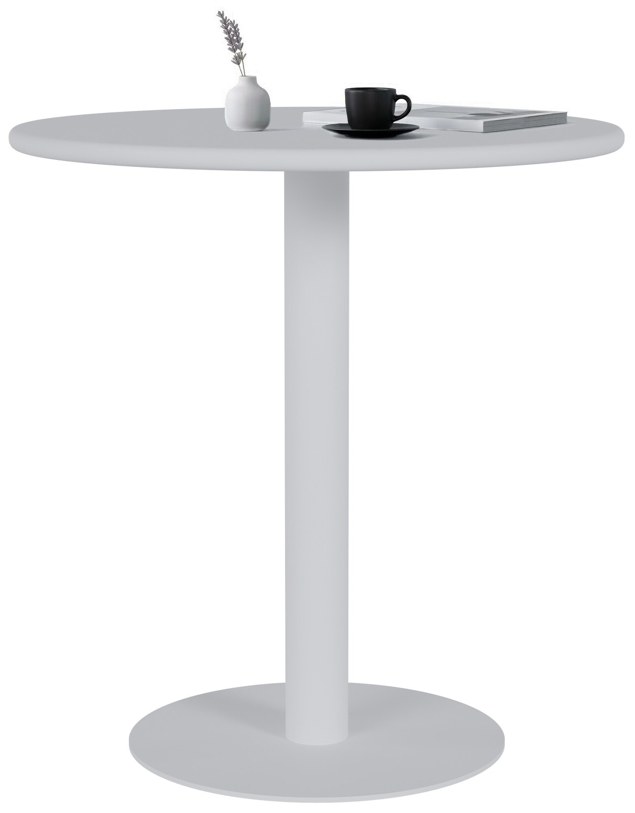 CLP Bistrotisch rund 70 cm Jarla, Küchentisch mit MDF-Tischplatte und Metallgestell für zwei Personen, Esstisch für Bistro und Gastronomie