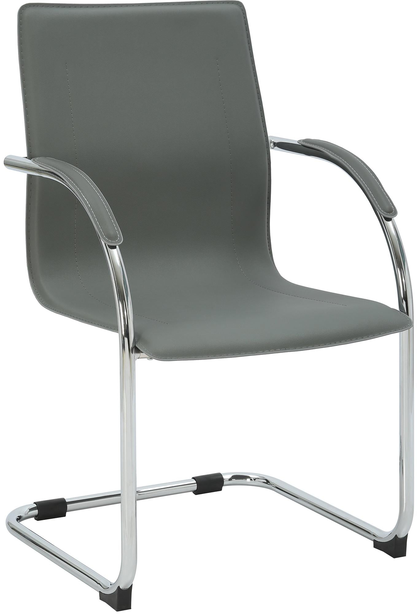 CLP Freischwinger Stuhl mit Armlehnen Noeleen, moderner Esszimmerstuhl gepolstert mit Kunstlederbezug, stabiles Metallgestell bis 150 kg - Bild 1