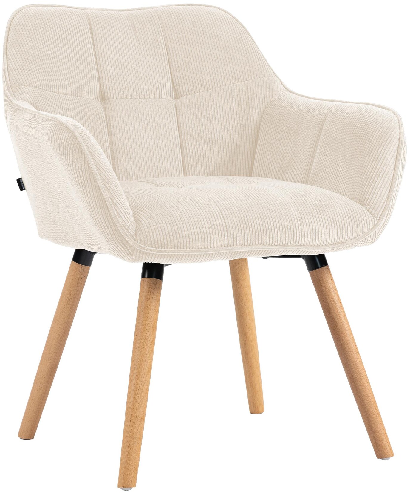 CLP Esszimmerstuhl gepolstert mit Lehne Vienna, Küchenstuhl mit Cordbezug, Sessel mit Holzgestell bis 150 kg belastbar | 04255716381615