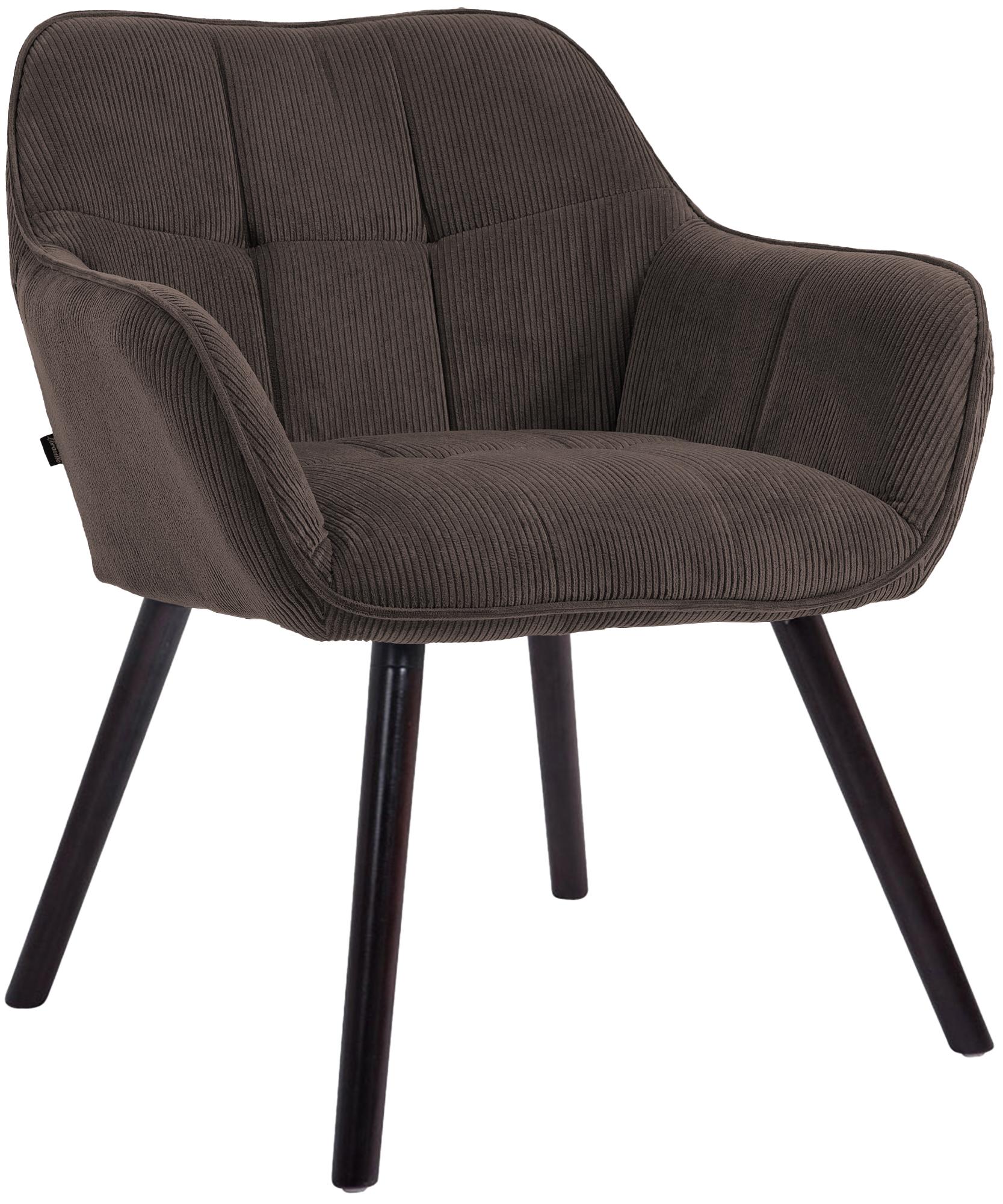 CLP Esszimmerstuhl gepolstert mit Lehne Vienna, K&uuml;chenstuhl mit Cordbezug, Sessel mit Holzgestell bis 150 kg belastbar - Bild 1