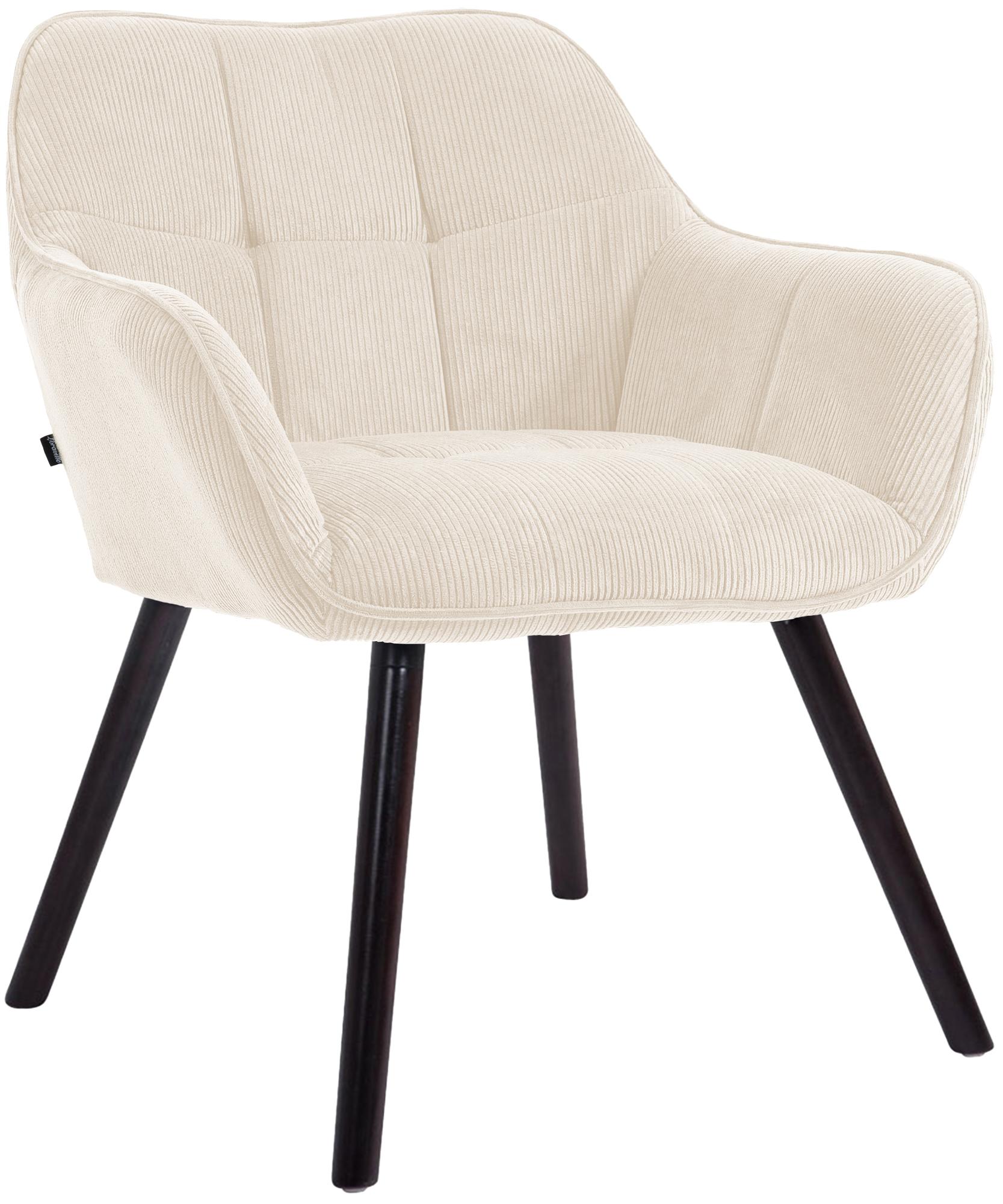 CLP Esszimmerstuhl gepolstert mit Lehne Vienna, K&uuml;chenstuhl mit Cordbezug, Sessel mit Holzgestell bis 150 kg belastbar - Bild 1