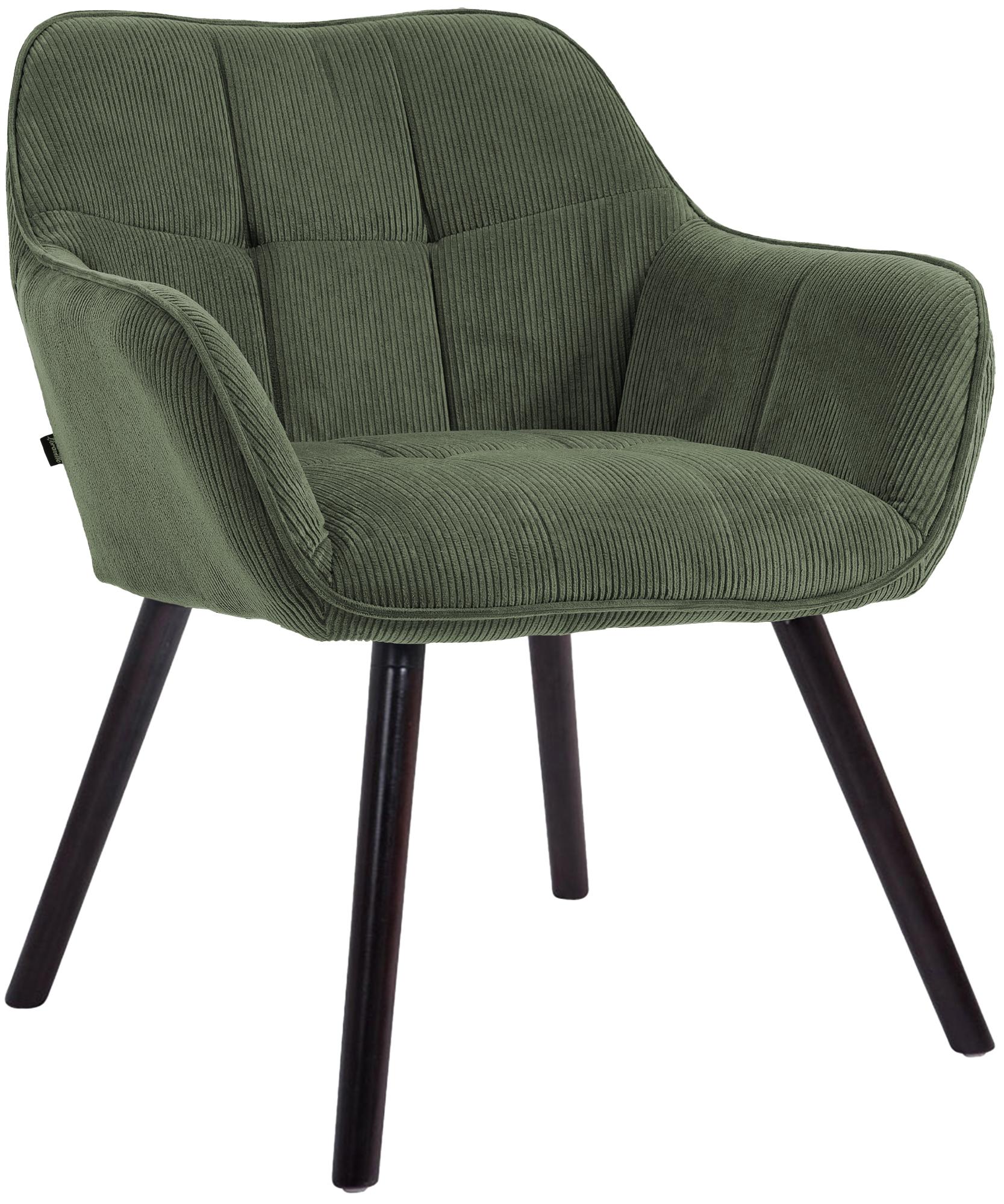 CLP Esszimmerstuhl gepolstert mit Lehne Vienna, K&uuml;chenstuhl mit Cordbezug, Sessel mit Holzgestell bis 150 kg belastbar - Bild 1