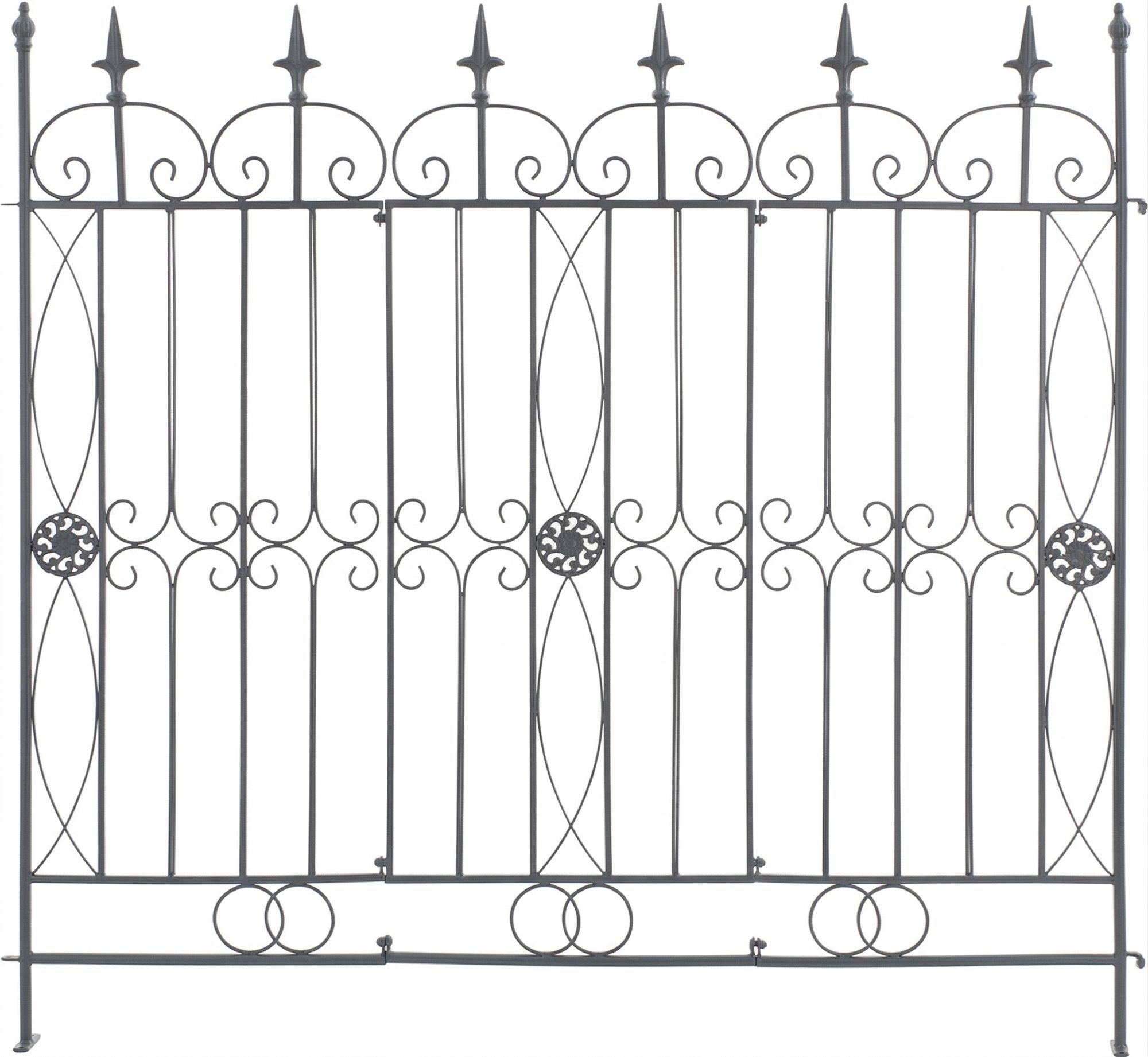 CLP Gartenzaun Mangold Eisen, modularer Steckzaun ohne Betonieren, Rankzaun im Landhausstil f&uuml;r Garten und Terrasse - Bild 1