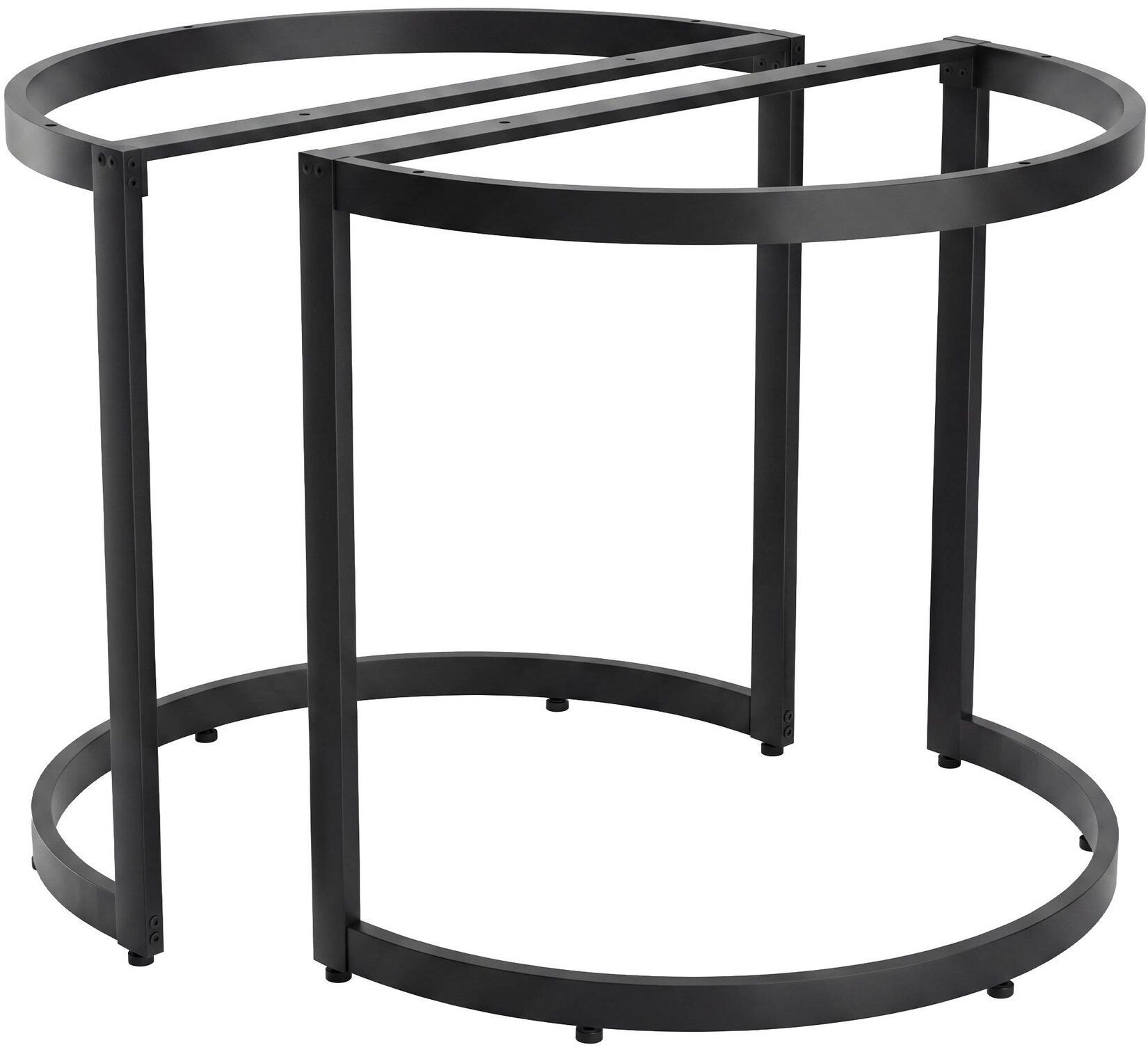 CLP Tischbeine Metall schwarz 2er Set Cranford, Tischkufen Set für DIY-Esstisch, Tischgestell pulverbeschichtet schwarz, bis 300 kg belastbar