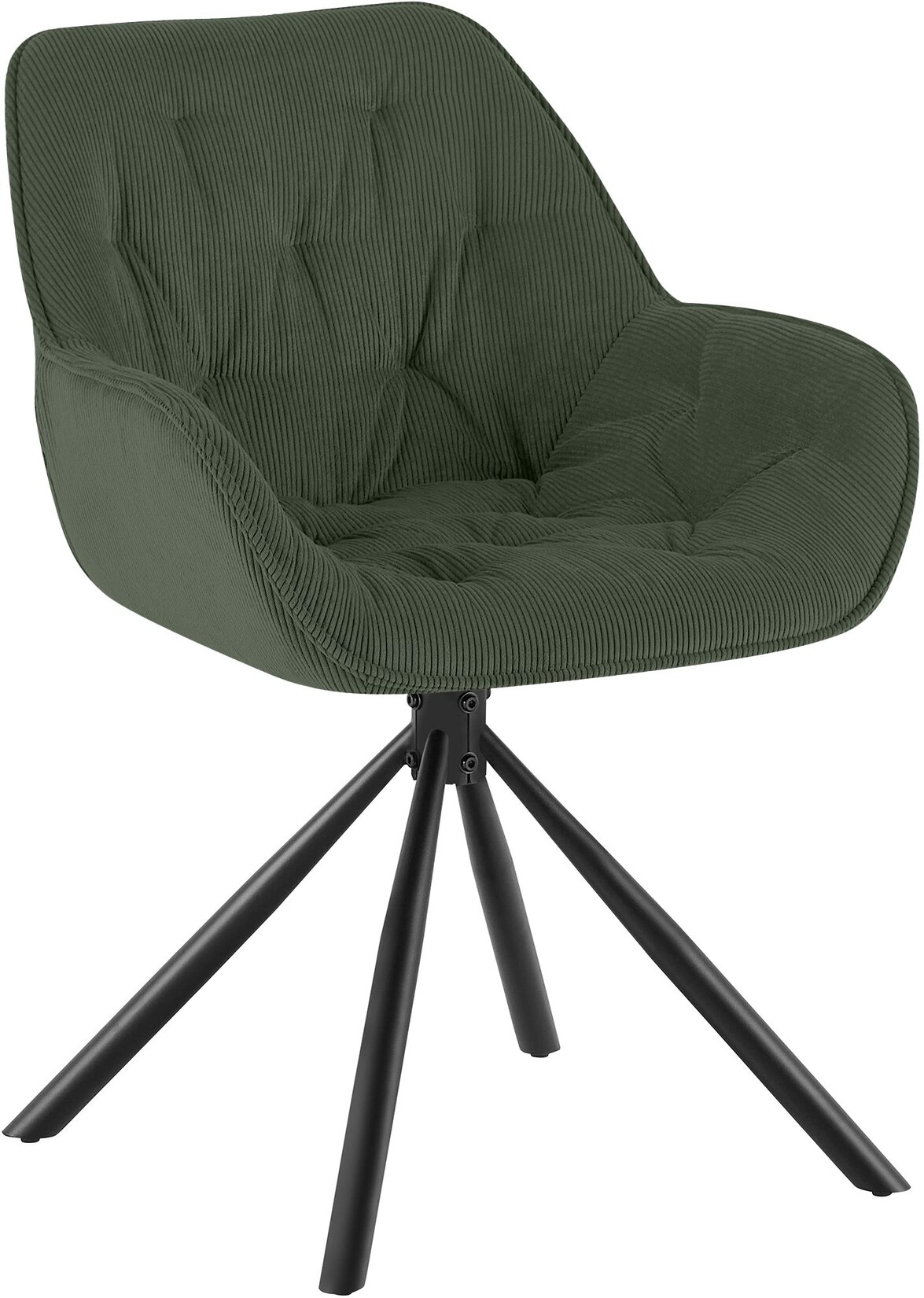 CLP Esszimmerstuhl drehbar gepolstert Rimio, Sessel Cord 180° schwenkbar mit Armlehnen und Rückenlehne, bis 150 kg belastbar
