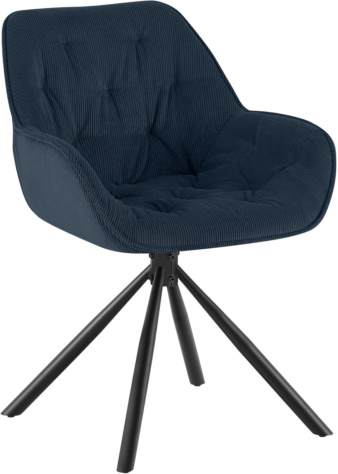 CLP Esszimmerstuhl drehbar gepolstert Rimio, Sessel Cord 180° schwenkbar mit Armlehnen und Rückenlehne, bis 150 kg belastbar