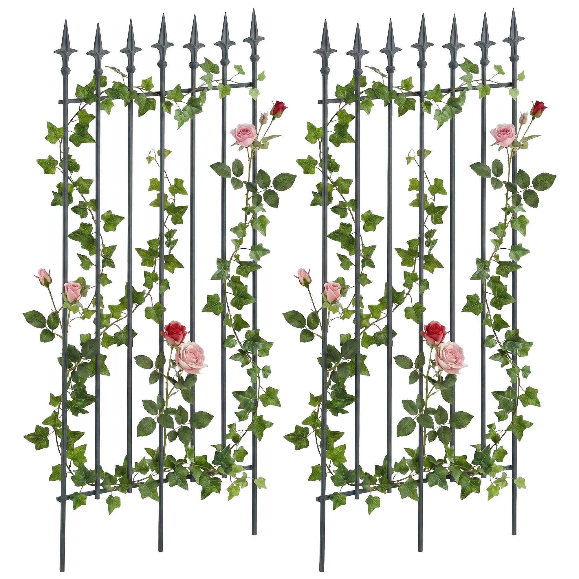 CLP Rankgitter 2er Set Metall 100x50 cm Elisa, Kletterhilfen stabil f&uuml;r Rosen und Efeu, Pflanzgitter im Jugendstil, Rankhilfen f&uuml;r Garten - Bild 1