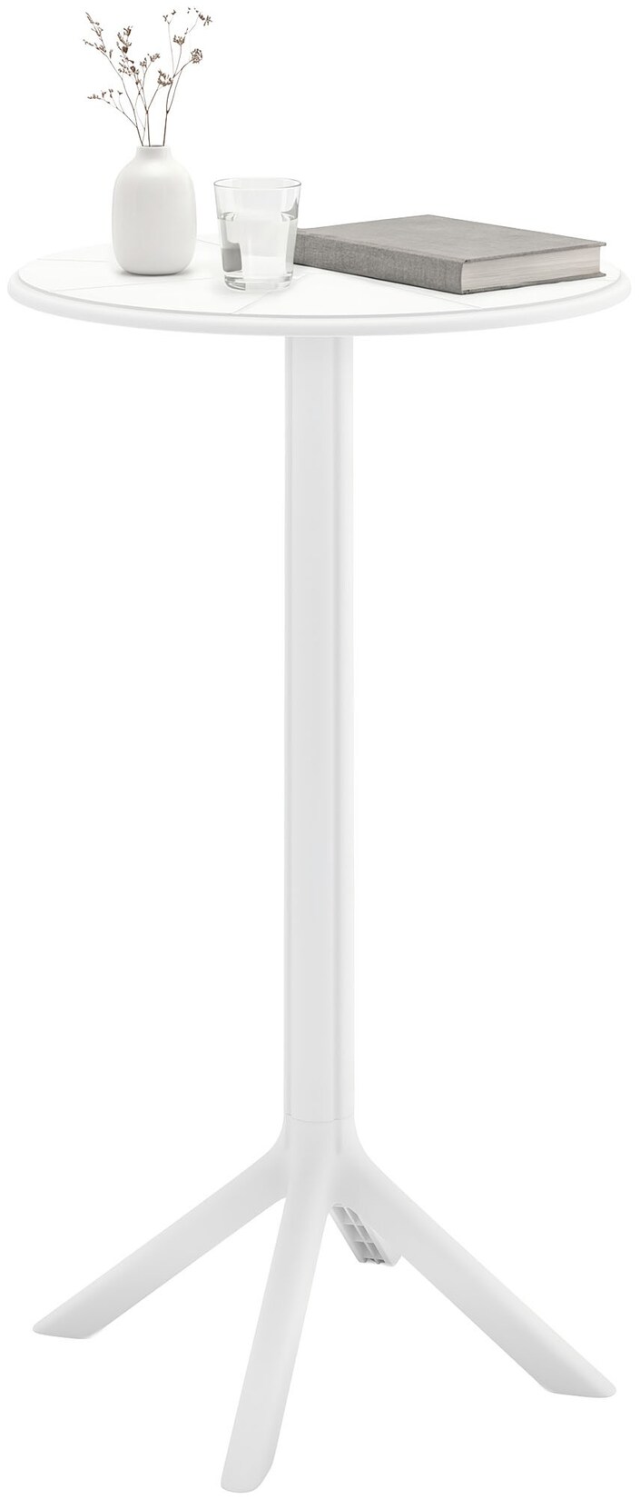 CLP Stehtisch wetterfest stabil Tomas, Gartentisch rund Ø 60 cm Höhe 107 cm, Outdoortisch Polypropylen UV-beständig winterfest