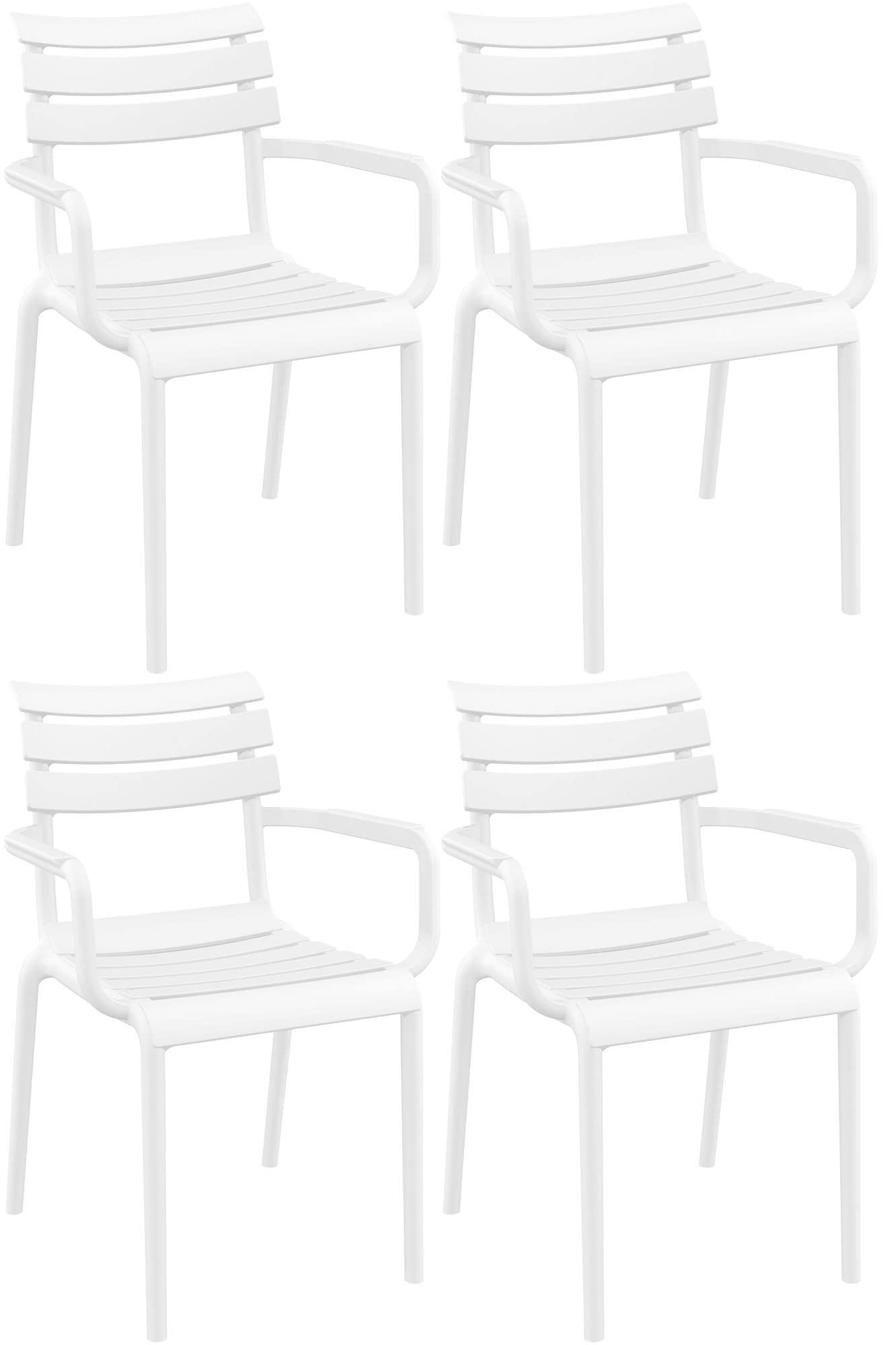 CLP 4er Set Gartenst&uuml;hle mit Armlehnen Paris , wetterfeste Kunststoffst&uuml;hle stapelbar, Outdoorstuhl UV-best&auml;ndig bis 160 kg belastbar - Bild 1