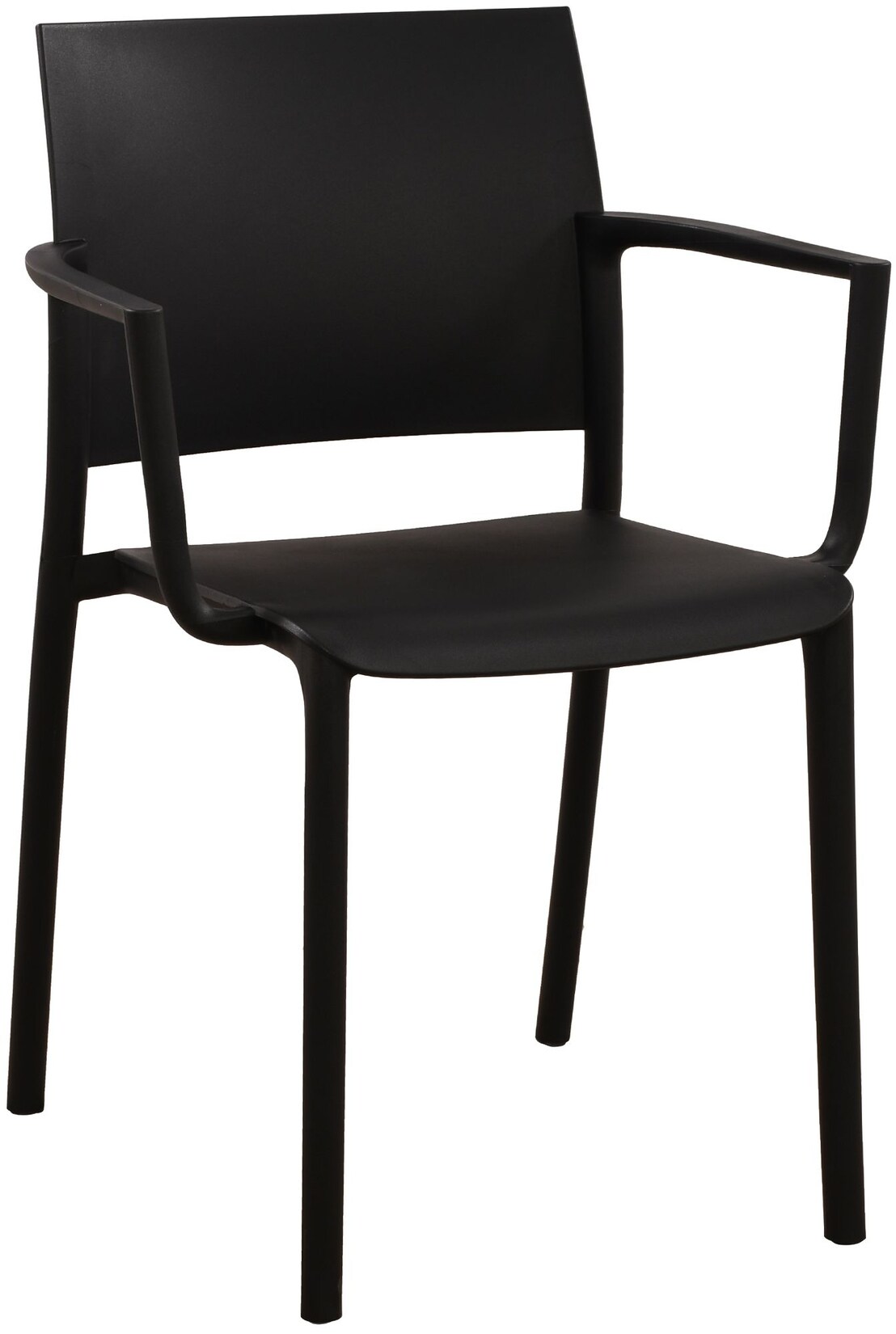 CLP Gartenstuhl stapelbar Valtor mit Armlehnen aus Kunststoff, wetterfest, ideal für Garten, Terrasse, Balkon und Küche, belastbar bis 150 kg