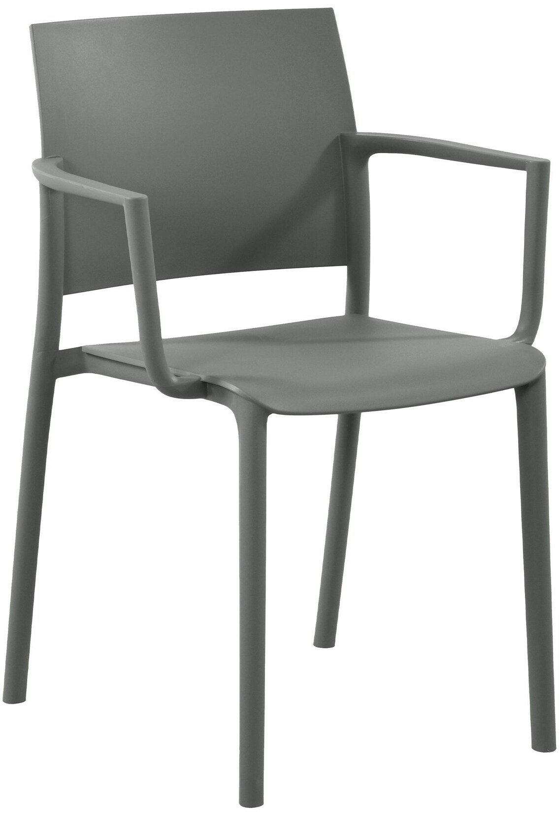 CLP Gartenstuhl stapelbar Valtor mit Armlehnen aus Kunststoff, wetterfest, ideal für Garten, Terrasse, Balkon und Küche, belastbar bis 150 kg