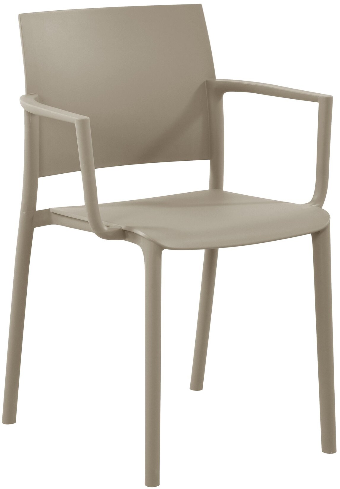 CLP Gartenstuhl stapelbar Valtor mit Armlehnen aus Kunststoff, wetterfest, ideal für Garten, Terrasse, Balkon und Küche, belastbar bis 150 kg